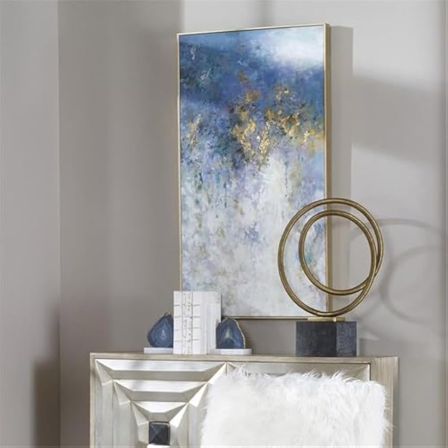 BOWERY HILL Contemporary Floating Canvas Painting in Multicolor