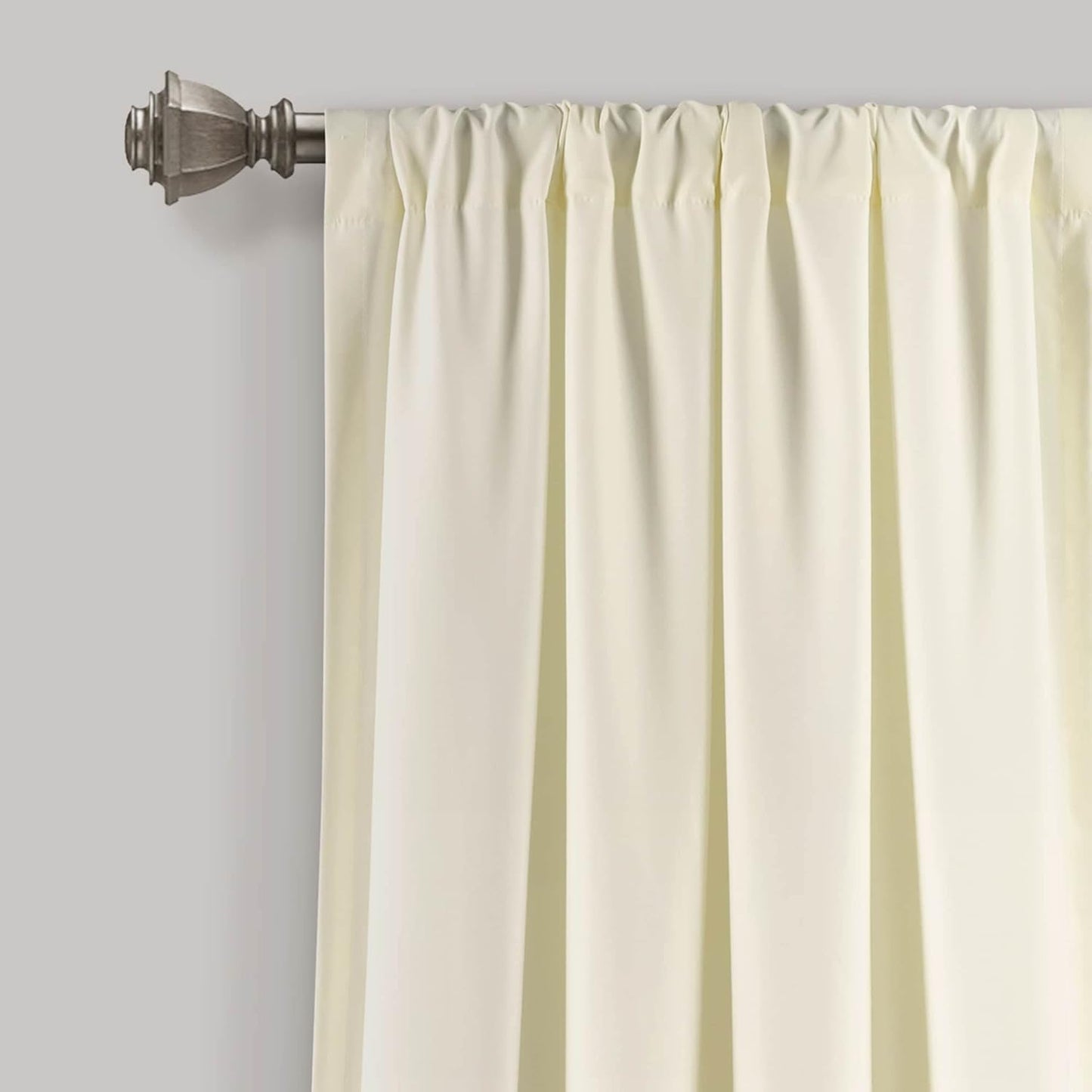 Lush Decor, White Allison Ruffle Curtains-Window Panel Drapes Set for Living, Dining Room, Bedroom (Pair), 84" x 40", 40" W x 84" L