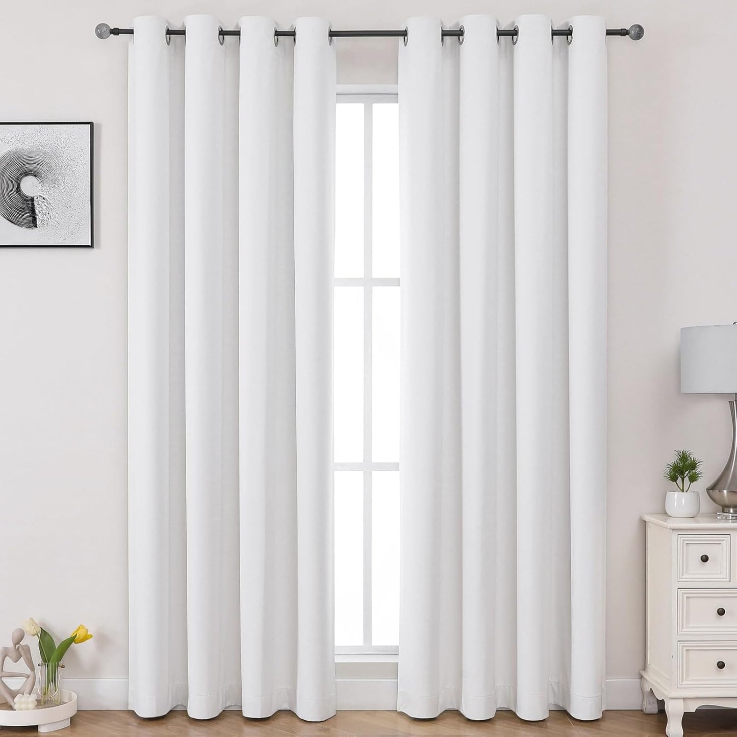 Airwill Blackout Window Curtain Panels - Set of 2 Thermal Insulated Grommet Drapes, Room Darkening Curtains for Living Room Bedroom Window (W52 x L84 Inch, 2 Panels, Light Gray)