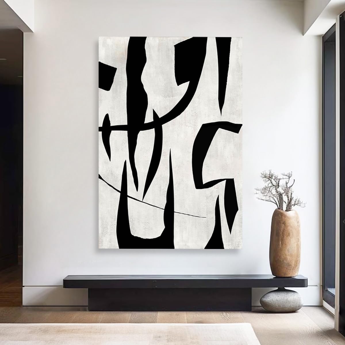 GIFTTWART Wall Pictures for Living Room Canvas Wall Art Extra Large Modern Art Black and White Office Wall Decor Dining Room Bedroom Artwork