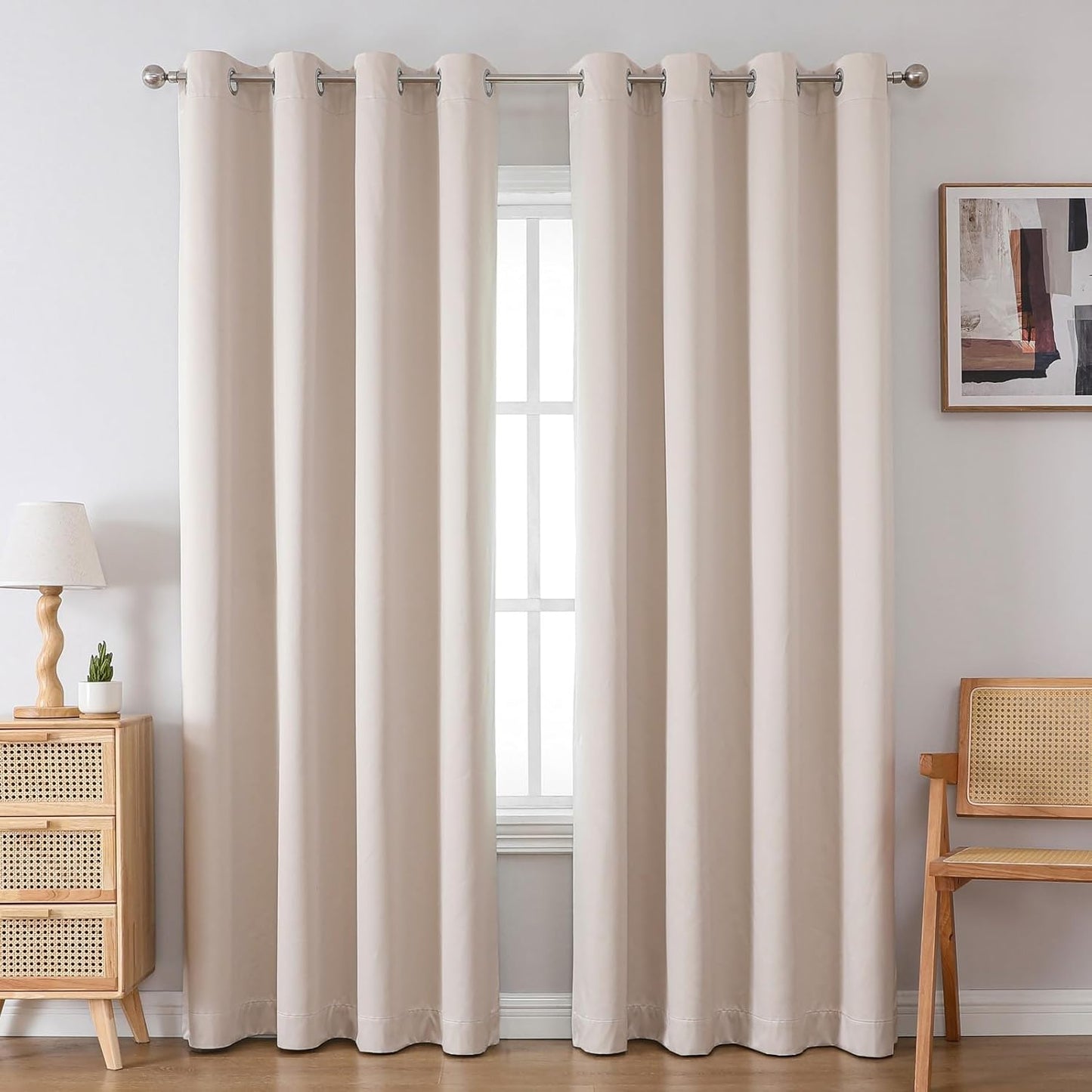 Airwill Blackout Window Curtain Panels - Set of 2 Thermal Insulated Grommet Drapes, Room Darkening Curtains for Living Room Bedroom Window (W52 x L84 Inch, 2 Panels, Light Gray)