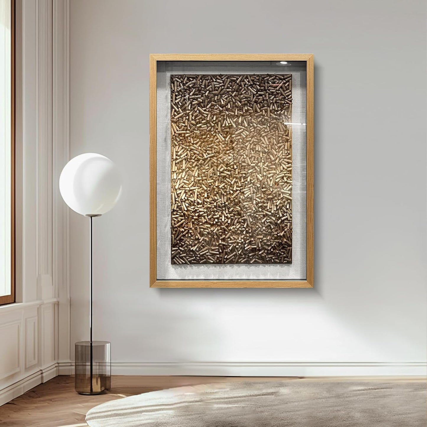 BrightA Creative Polymer Strip Collage And Superimposition Paintings With Natural Tones Add Artistic Layers To The Space 27.5"x39.4"