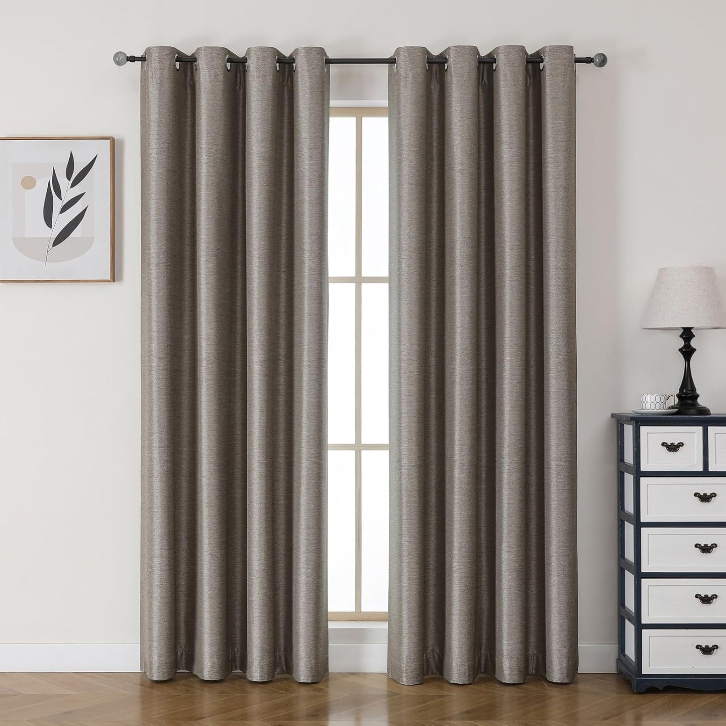 Airwill Blackout Curtains, Set of 2 Window Curtain Panels, Grommet Curtains for Living Room Bedroom Window - Thermal Insulated and Room Darkening (W52 x L84 Inch, 2 Panels, Dark Coffee/Mocha)