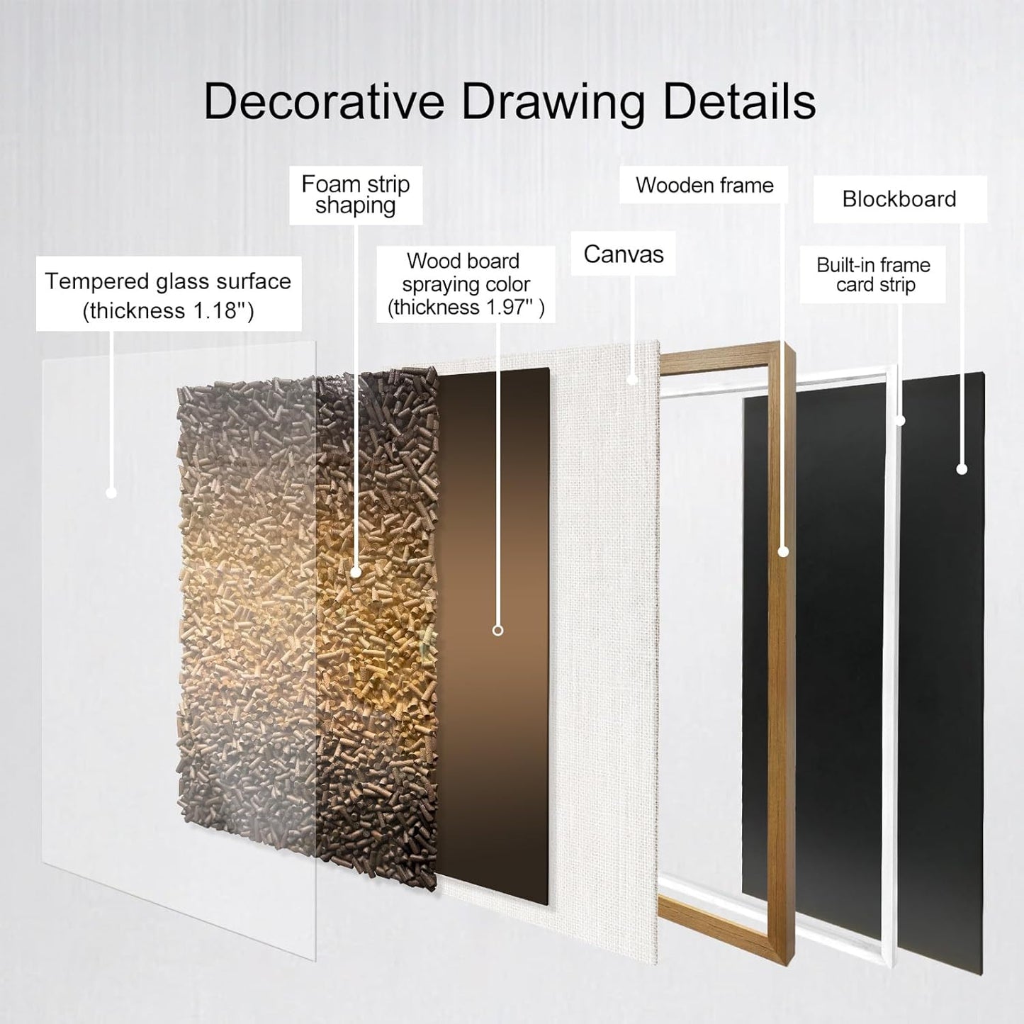 BrightA Creative Polymer Strip Collage And Superimposition Paintings With Natural Tones Add Artistic Layers To The Space 27.5"x39.4"