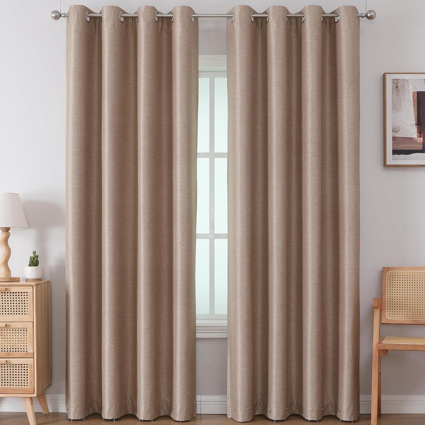 Airwill Blackout Curtains, Set of 2 Window Curtain Panels, Grommet Curtains for Living Room Bedroom Window - Thermal Insulated and Room Darkening (W52 x L84 Inch, 2 Panels, Dark Coffee/Mocha)