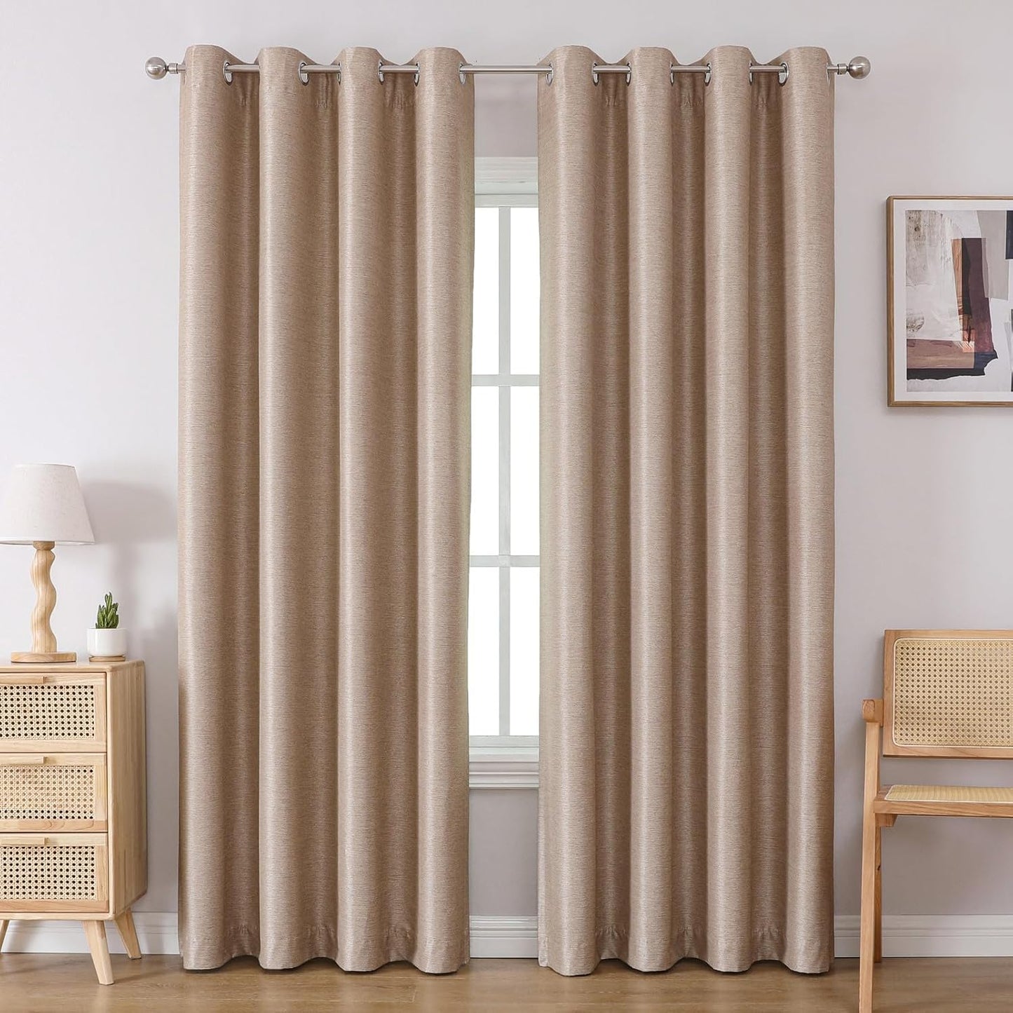 Airwill Blackout Curtains, Set of 2 Window Curtain Panels, Grommet Curtains for Living Room Bedroom Window - Thermal Insulated and Room Darkening (W52 x L84 Inch, 2 Panels, Dark Coffee/Mocha)