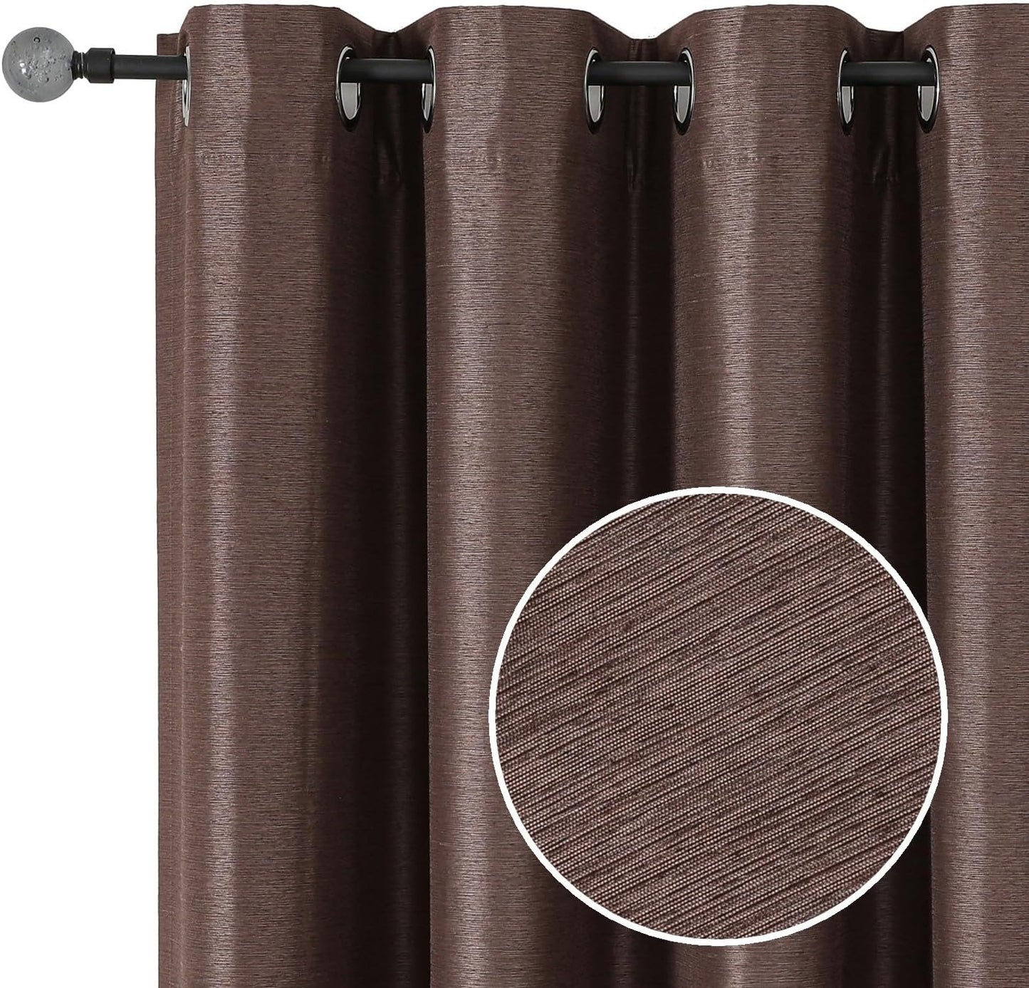 Airwill Blackout Curtains, Set of 2 Window Curtain Panels, Grommet Curtains for Living Room Bedroom Window - Thermal Insulated and Room Darkening (W52 x L84 Inch, 2 Panels, Dark Coffee/Mocha)