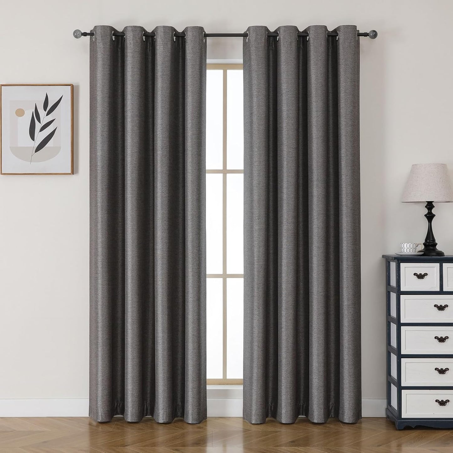 Airwill Blackout Curtains, Set of 2 Window Curtain Panels, Grommet Curtains for Living Room Bedroom Window - Thermal Insulated and Room Darkening (W52 x L84 Inch, 2 Panels, Dark Coffee/Mocha)