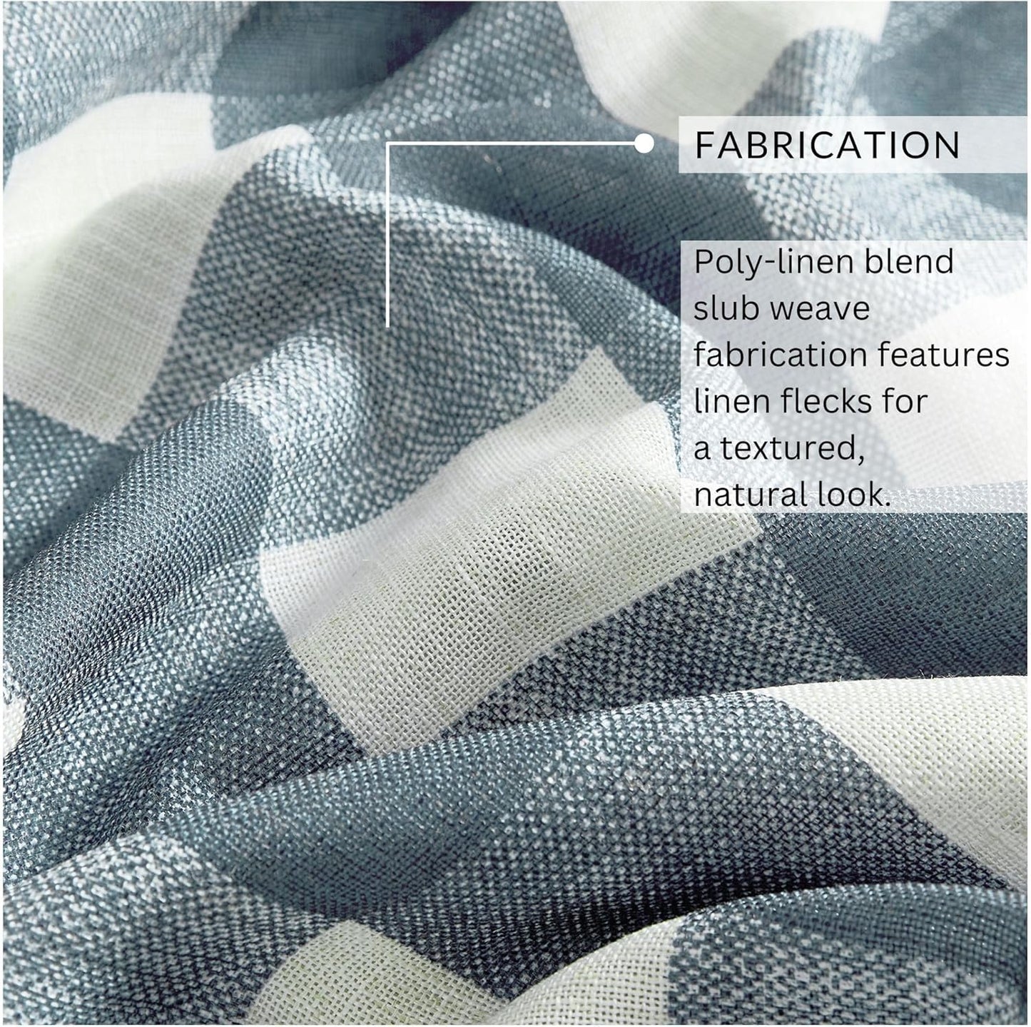 Elrene Home Fashions Farmhouse Living Grainger Buffalo-Check Blackout Window Curtain, Living Room and Bedroom Drape with Rod Pocket Tabs, 52" x 84", Chambray, 1 Panel