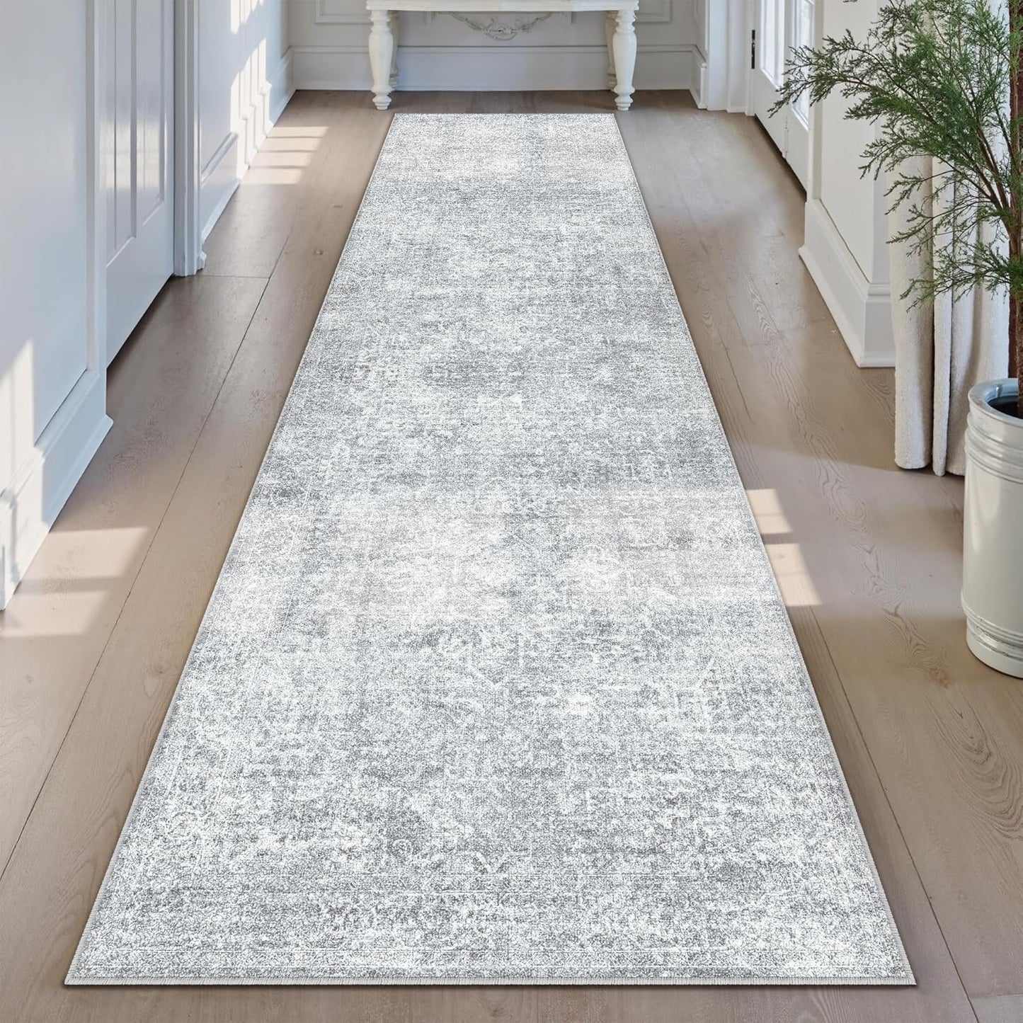Washable Brown Area Rug 8x10 Modern Abstract Living Room Large Carpet Bedroom Neutral Soft Throw Rug Low Pile Non Slip Indoor Contemporary Floor Cover for Dining Room Office