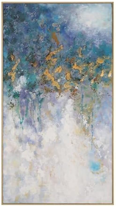 BOWERY HILL Contemporary Floating Canvas Painting in Multicolor