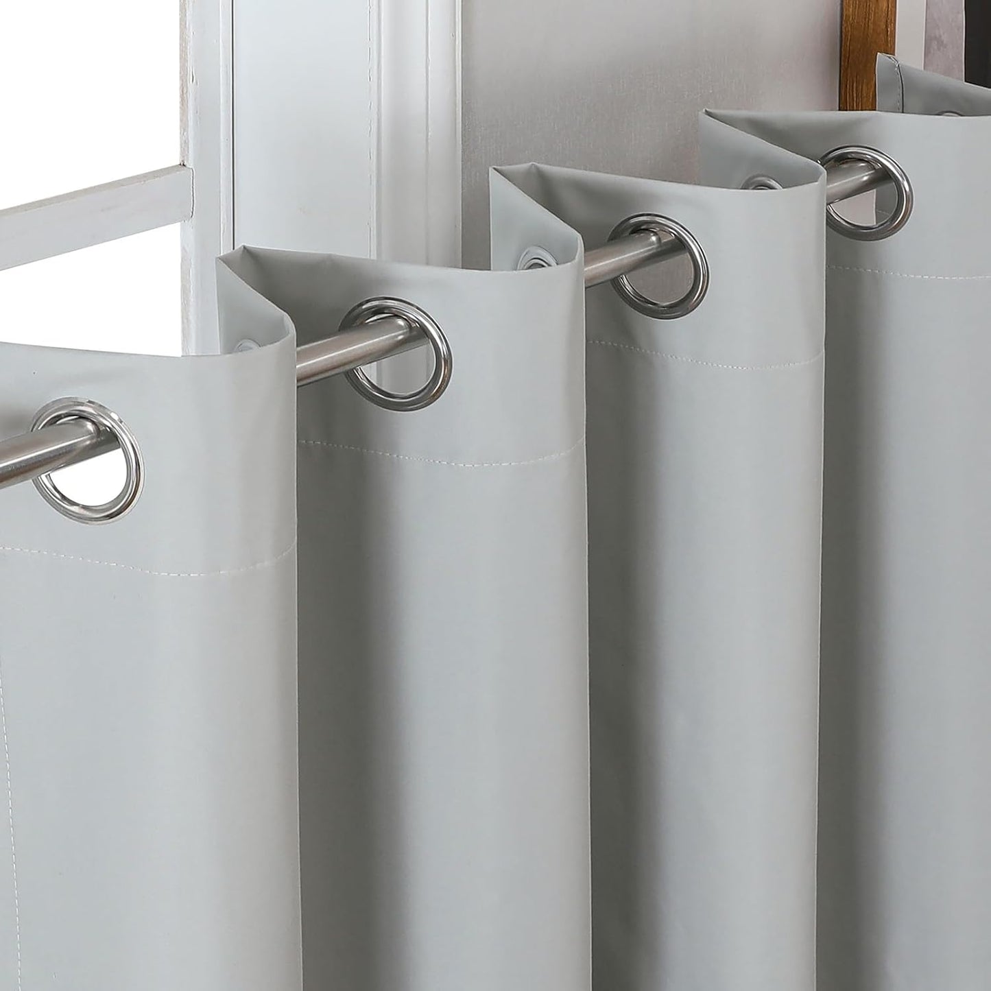 Airwill Blackout Window Curtain Panels - Set of 2 Thermal Insulated Grommet Drapes, Room Darkening Curtains for Living Room Bedroom Window (W52 x L84 Inch, 2 Panels, Light Gray)