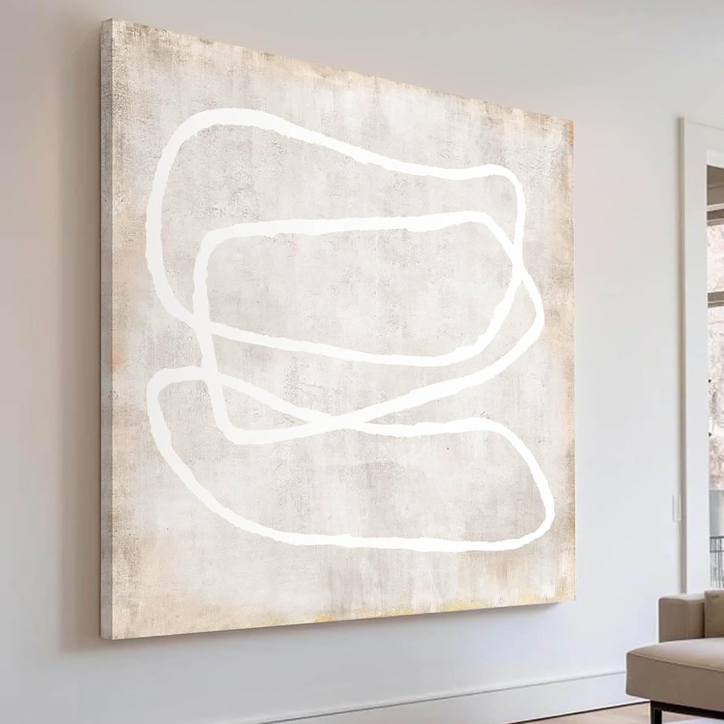 Living Room Art Canvas Office Wall Decor Pictures for Men Women Bedroom Wall Art Dining Room Gray Gold Paintings Neutral