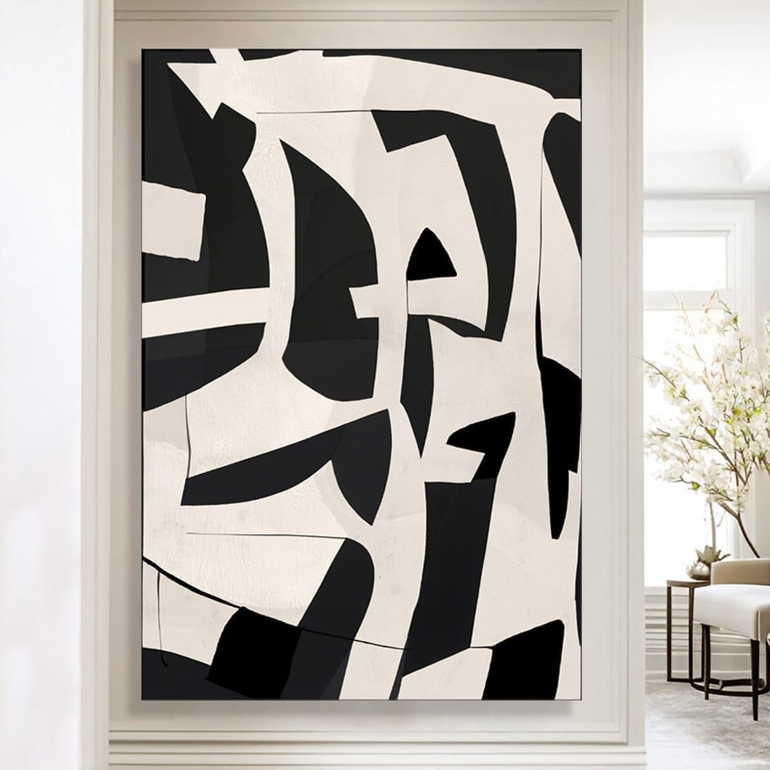 GIFTTWART Wall Pictures for Living Room Canvas Wall Art Extra Large Modern Art Black and White Office Wall Decor Dining Room Bedroom Artwork