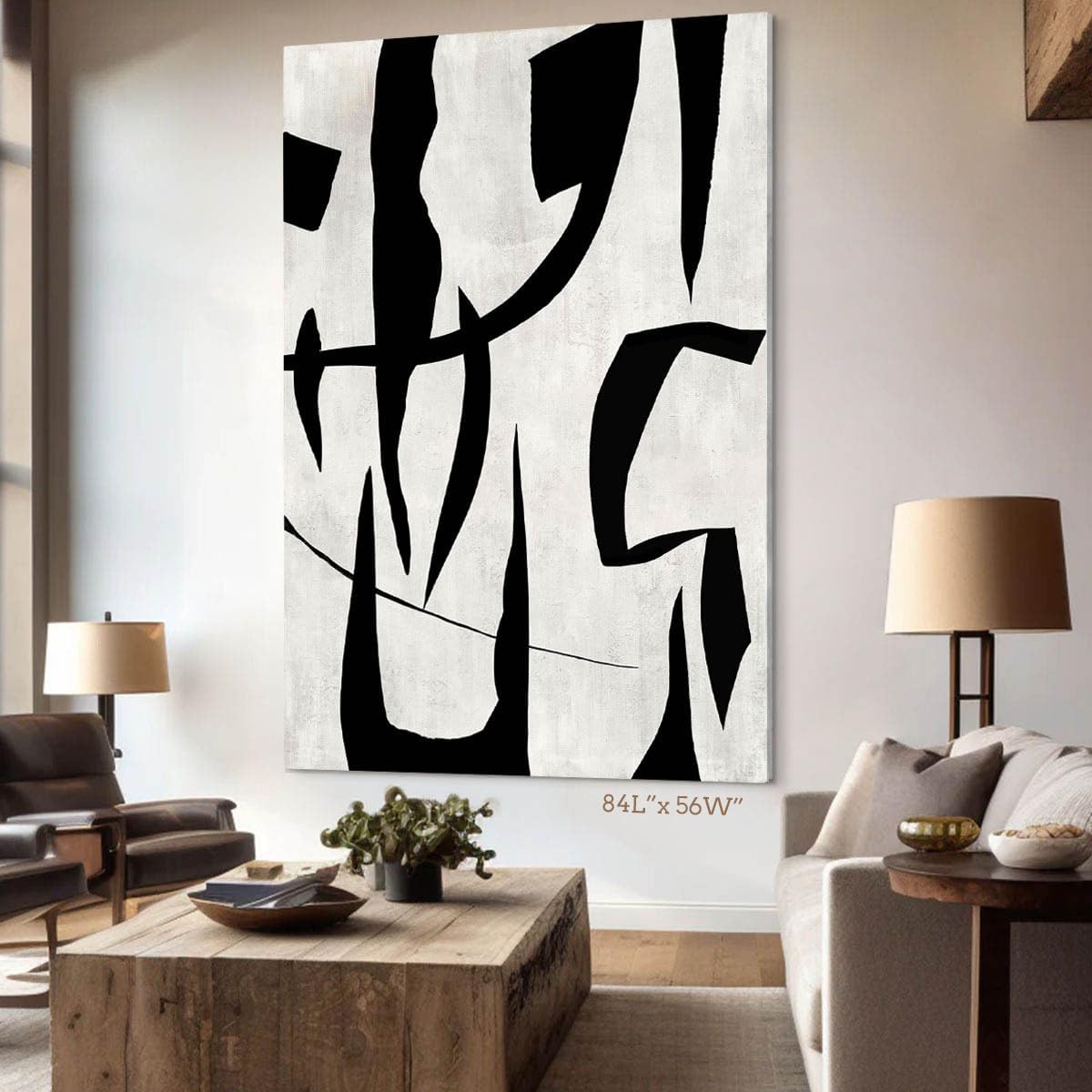 GIFTTWART Wall Pictures for Living Room Canvas Wall Art Extra Large Modern Art Black and White Office Wall Decor Dining Room Bedroom Artwork