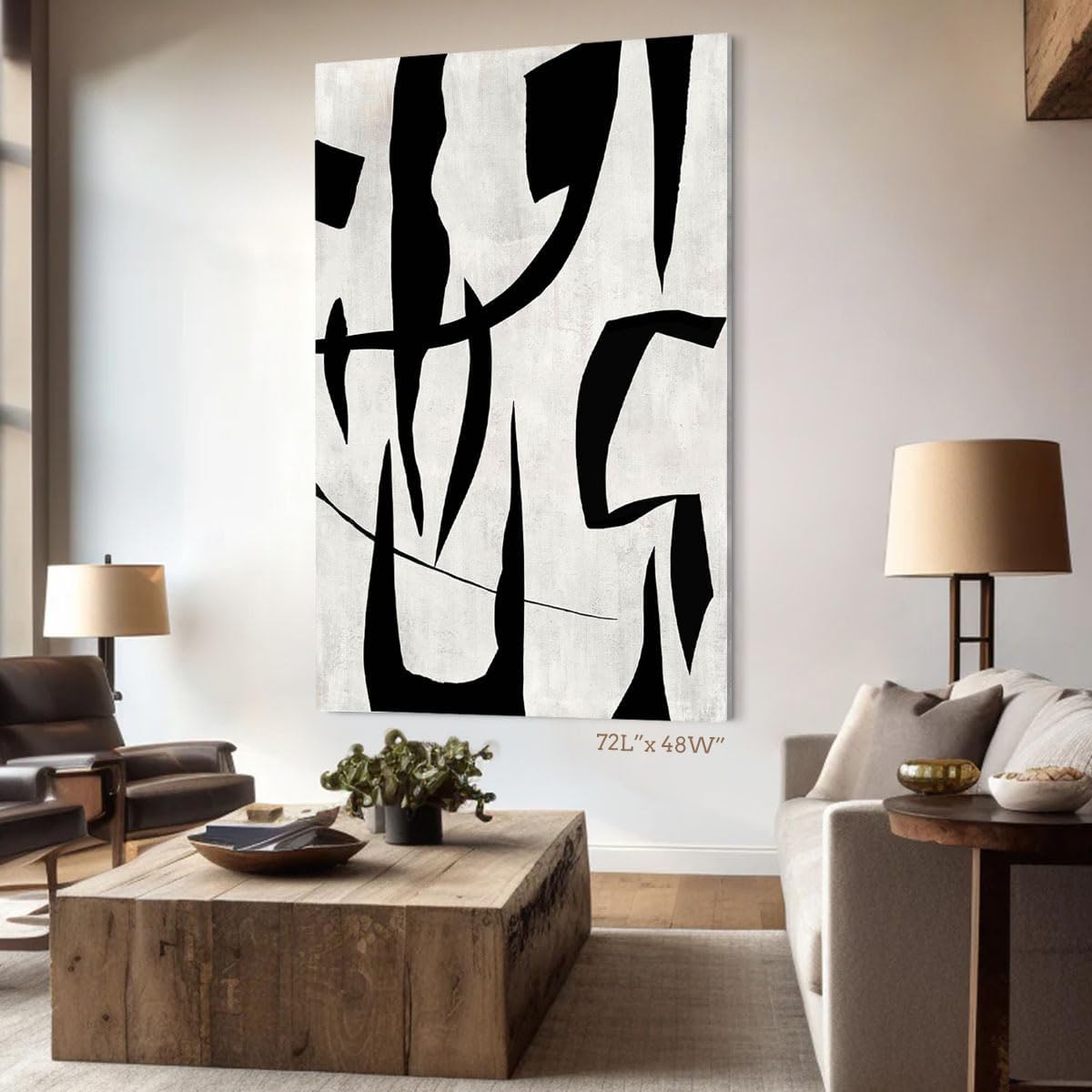 GIFTTWART Wall Pictures for Living Room Canvas Wall Art Extra Large Modern Art Black and White Office Wall Decor Dining Room Bedroom Artwork