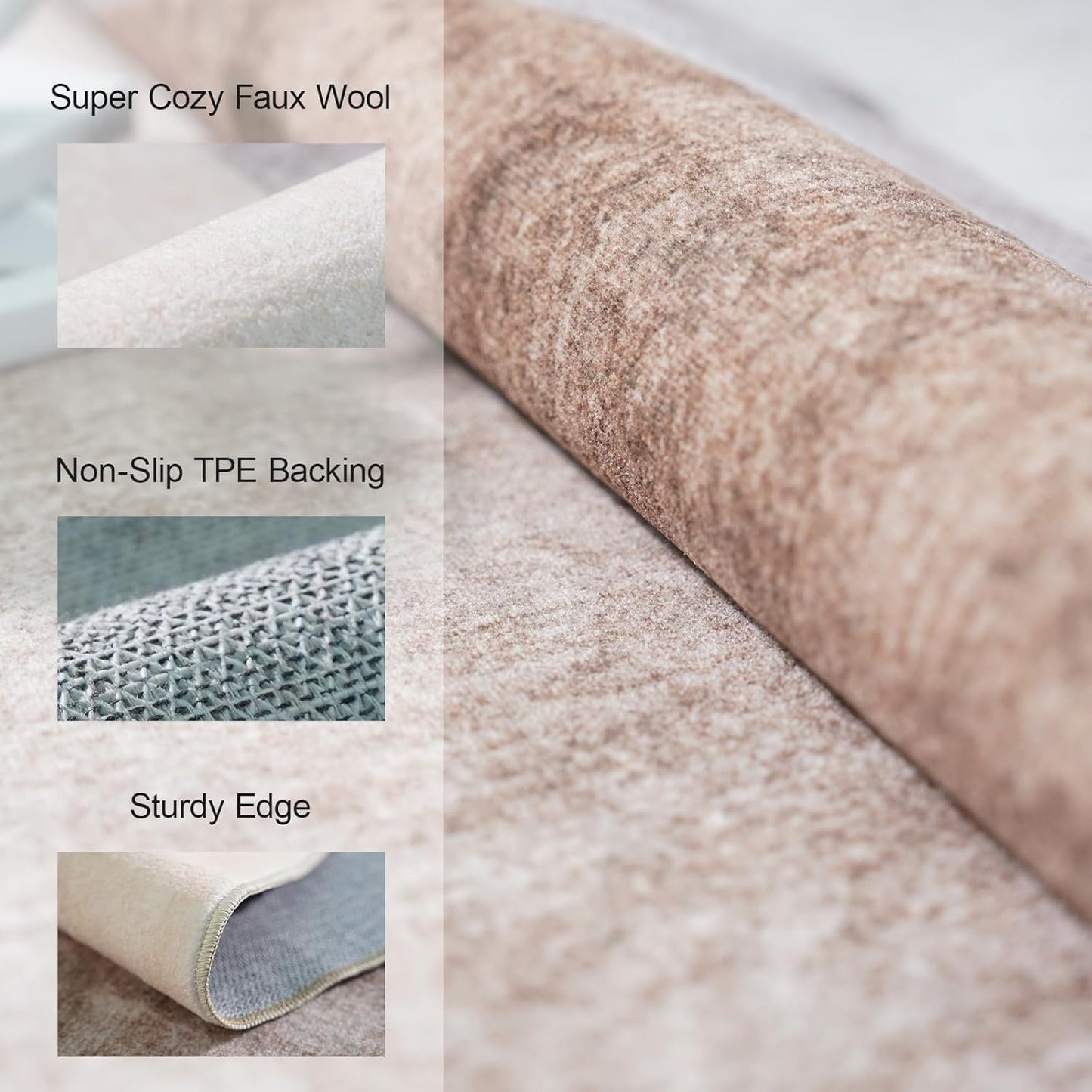 Washable Modern Area Rug: 10x14 Large Geometric Area Rugs for Living Room & Bedroom with Non-Slip Backing Modern Geometric Carpet for Living Room Brown Grey 10'x14'.