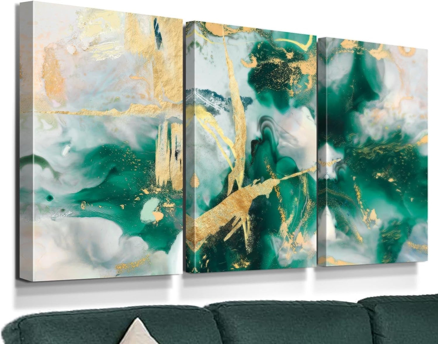 GIFTTWART Oversized Abstract Wall Art – Black White and Gold Canvas Painting with Textured Look for Living Room or Office Decoration