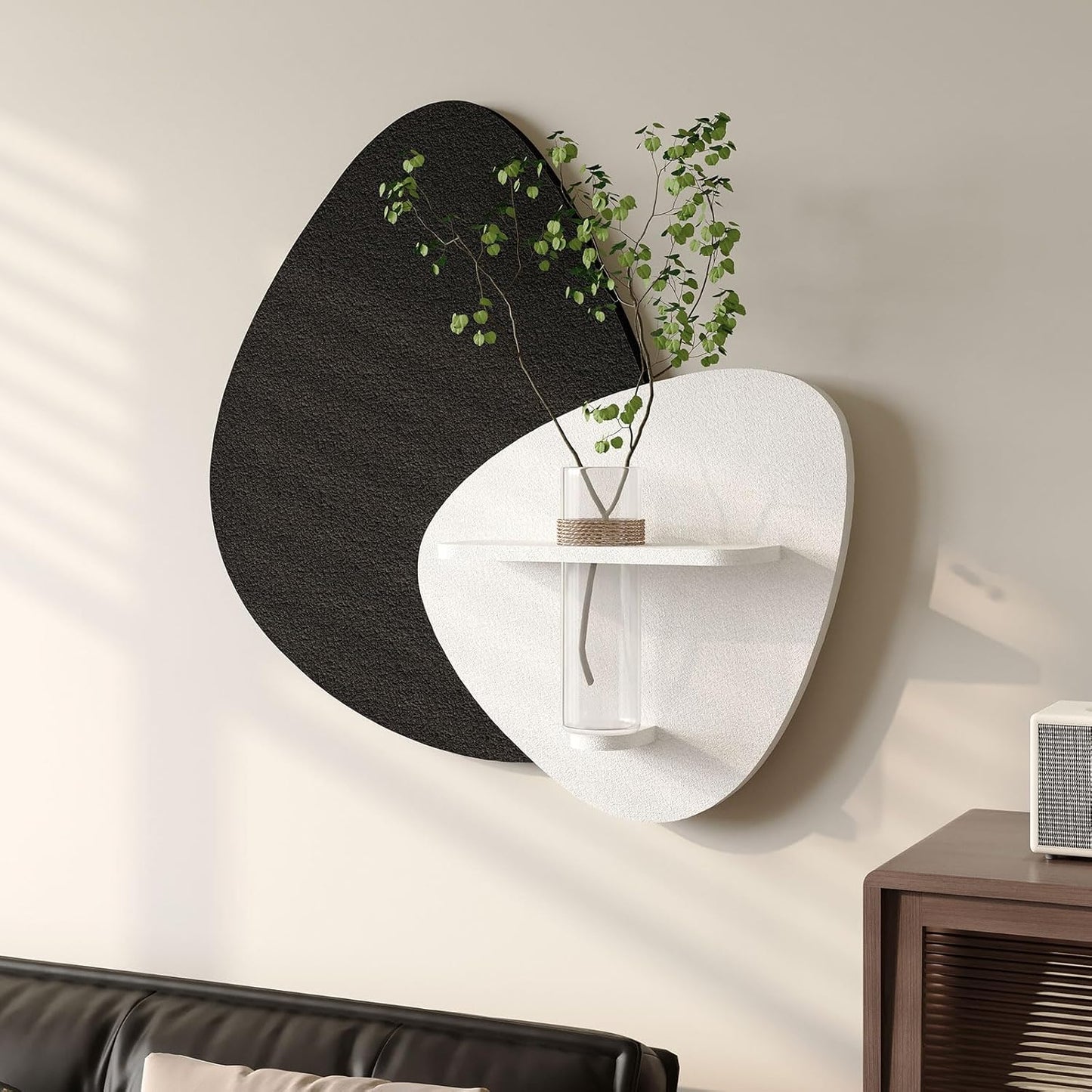 Large 3D Textured Framed Abstract Wall Art for Living Room, 3 Piece Modern Paintings Artwork for Walls, Black White Brown Geometric Sandstone Texture Pictures for Hallway Office Wall Decor 24x36 In
