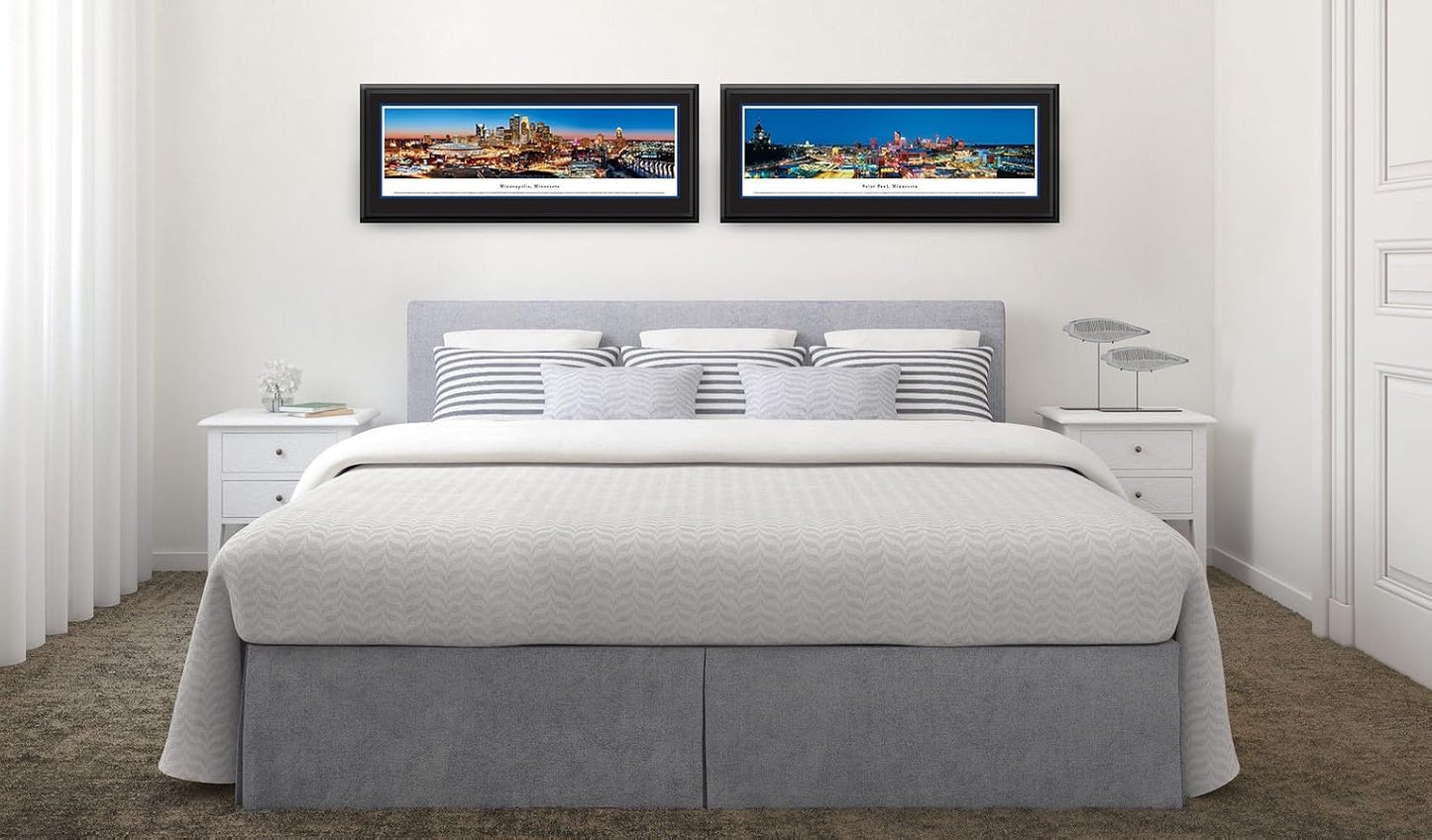 Blakeway Worldwide Panoramas Indianapolis, Indiana at Sunset-Blakeway Panoramas Skyline Posters, Deluxe Frame with Double Mat