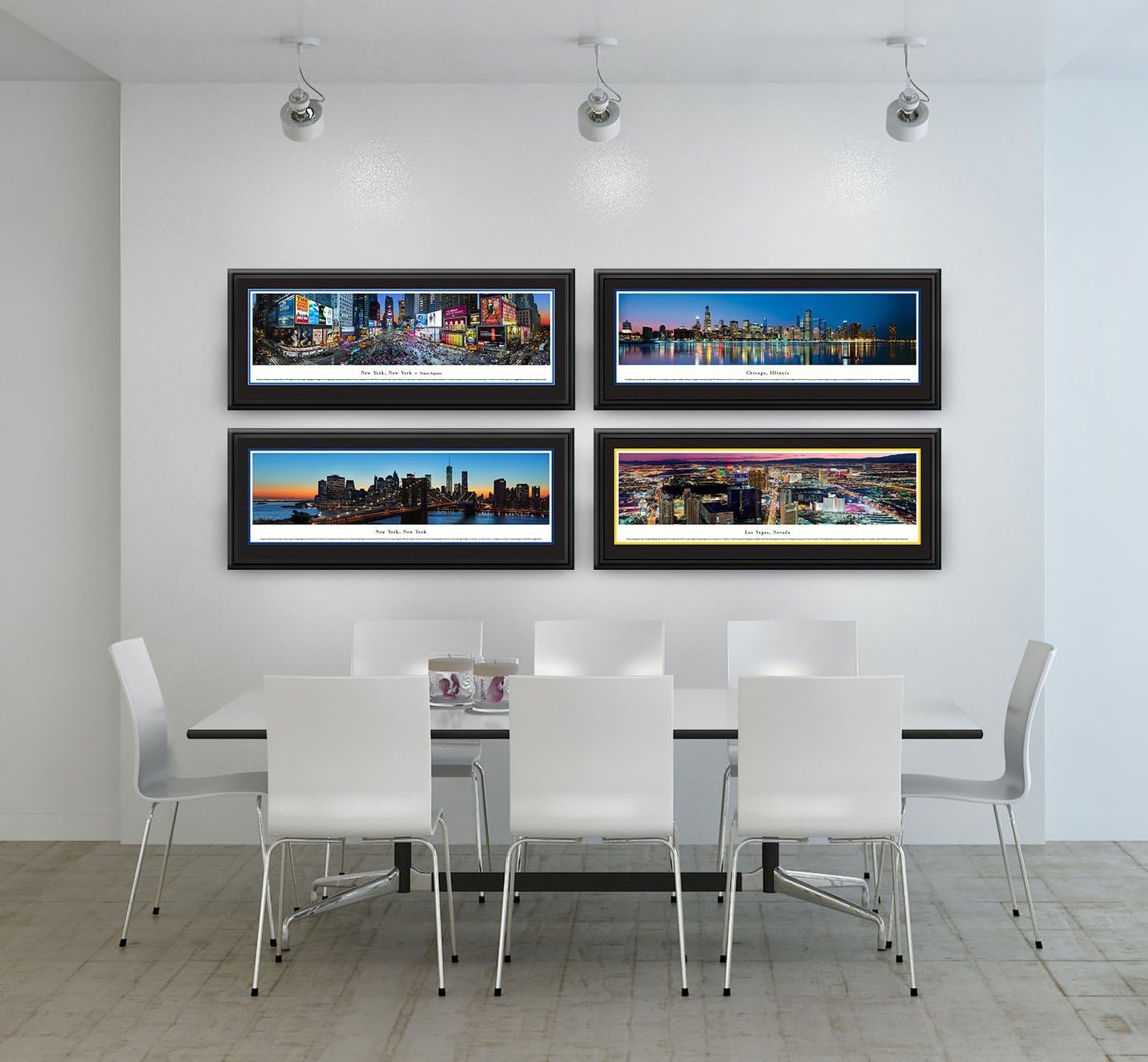 Blakeway Worldwide Panoramas Indianapolis, Indiana at Sunset-Blakeway Panoramas Skyline Posters, Deluxe Frame with Double Mat