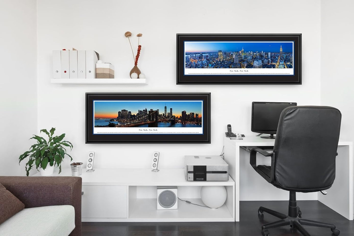 Blakeway Worldwide Panoramas Indianapolis, Indiana at Sunset-Blakeway Panoramas Skyline Posters, Deluxe Frame with Double Mat