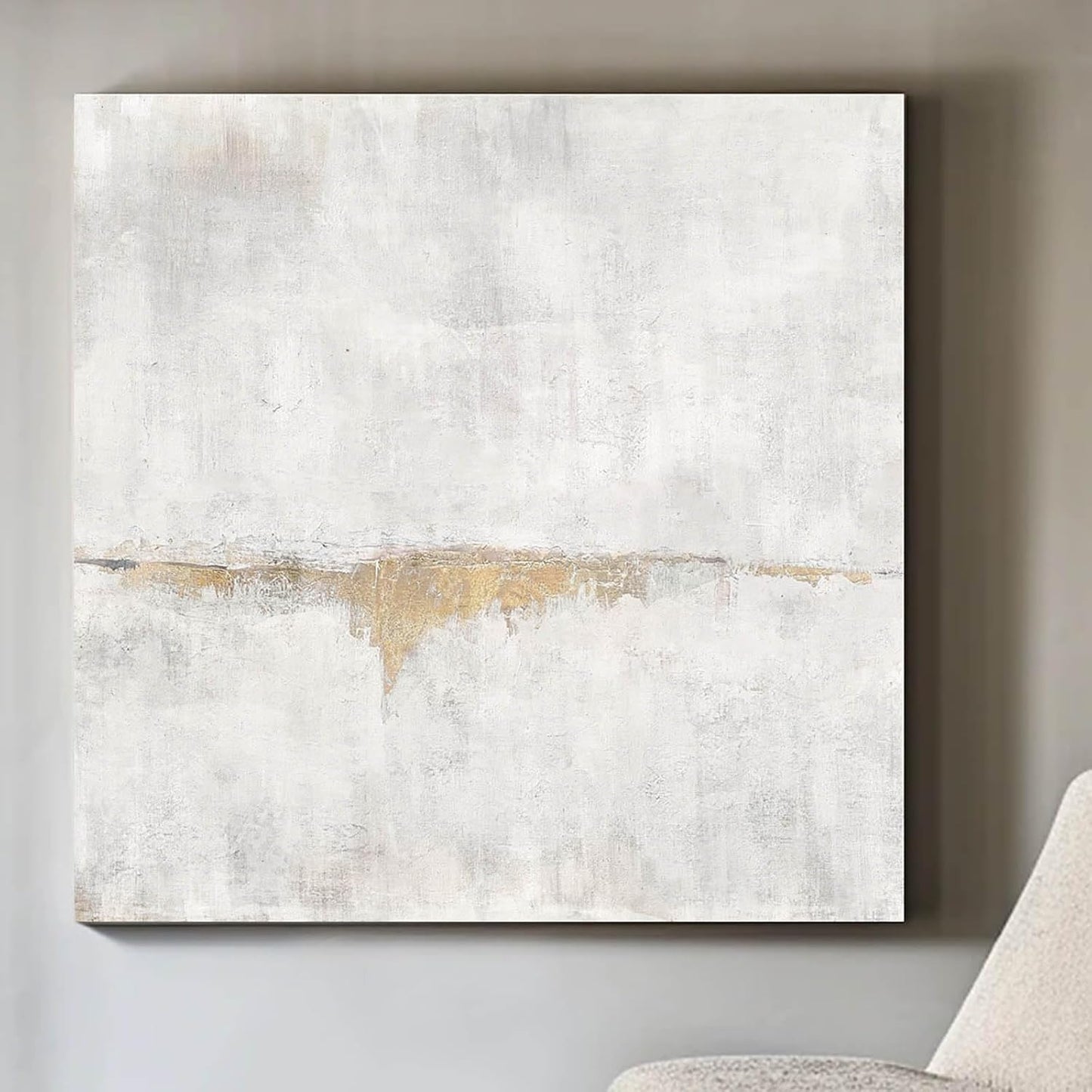 Living Room Art Canvas Office Wall Decor Pictures for Men Women Bedroom Wall Art Dining Room Gray Gold Paintings Neutral