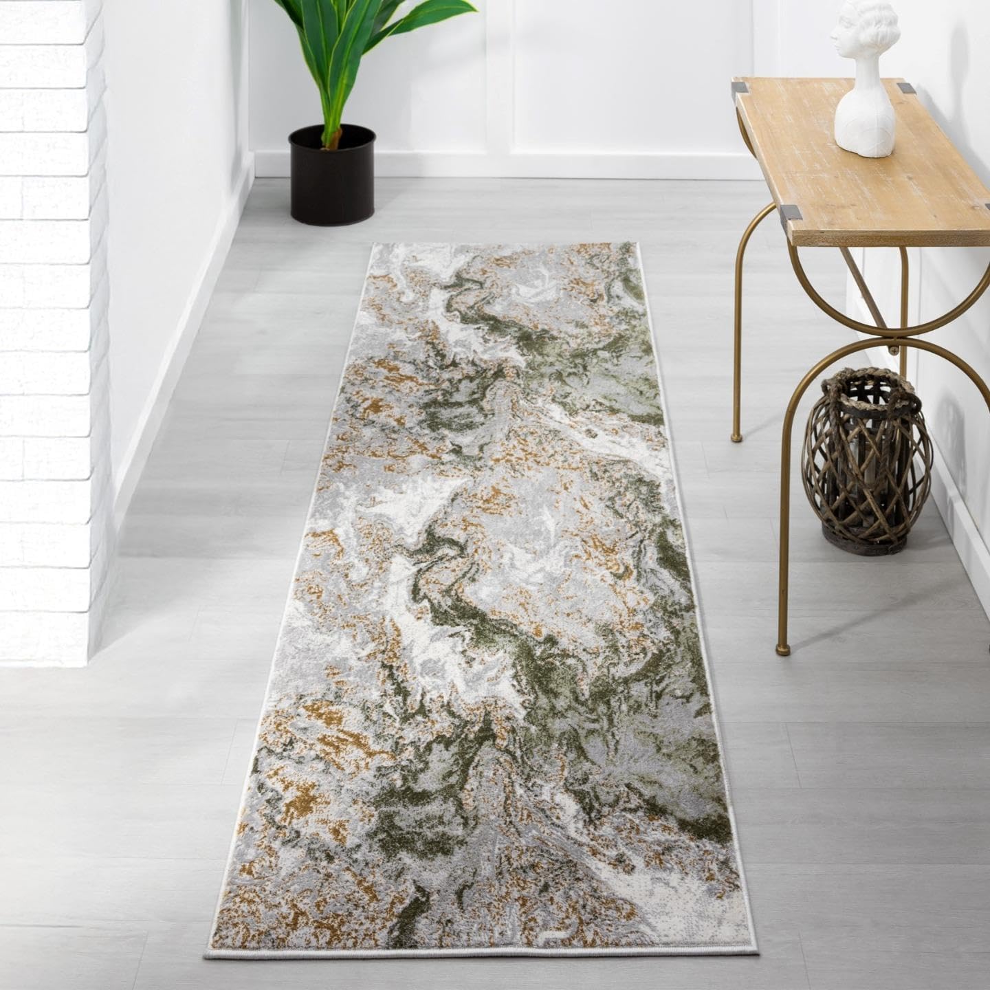 LUXE WEAVERS Marble Swirl Abstract Area Rug, Gray 5x7