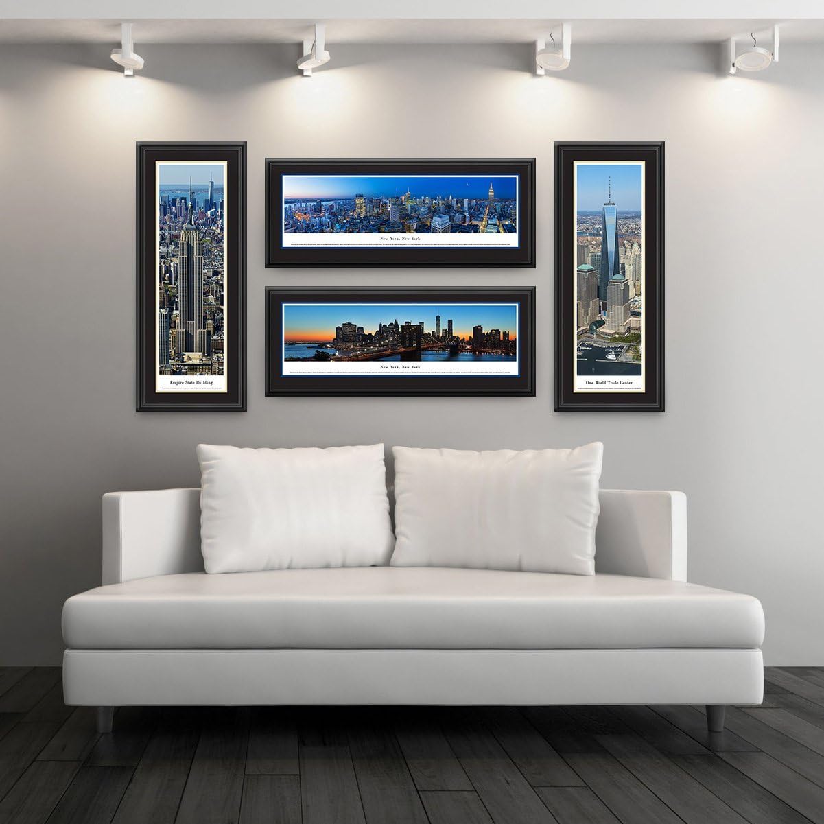 Blakeway Worldwide Panoramas Indianapolis, Indiana at Sunset-Blakeway Panoramas Skyline Posters, Deluxe Frame with Double Mat