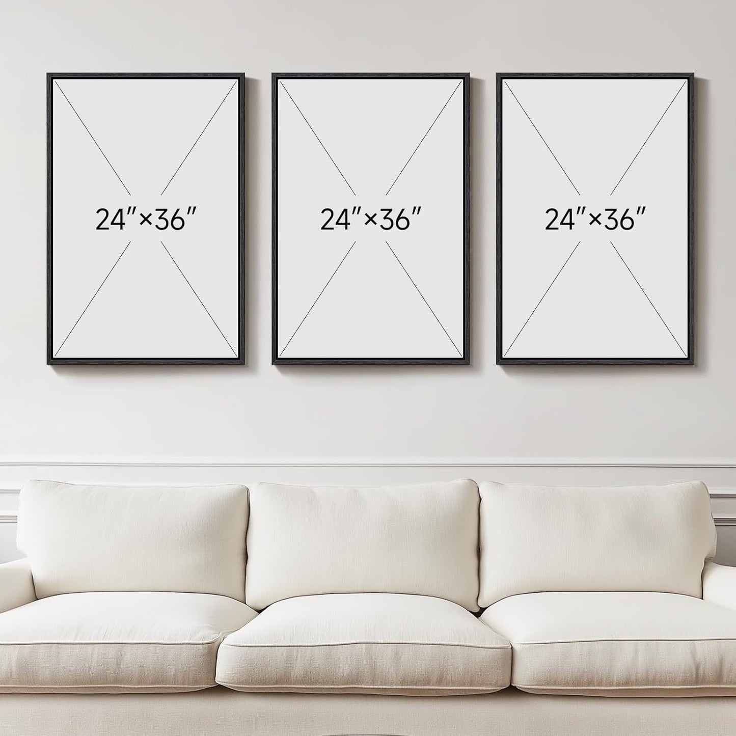 Large 3D Textured Framed Abstract Wall Art for Living Room, 3 Piece Modern Paintings Artwork for Walls, Black White Brown Geometric Sandstone Texture Pictures for Hallway Office Wall Decor 24x36 In