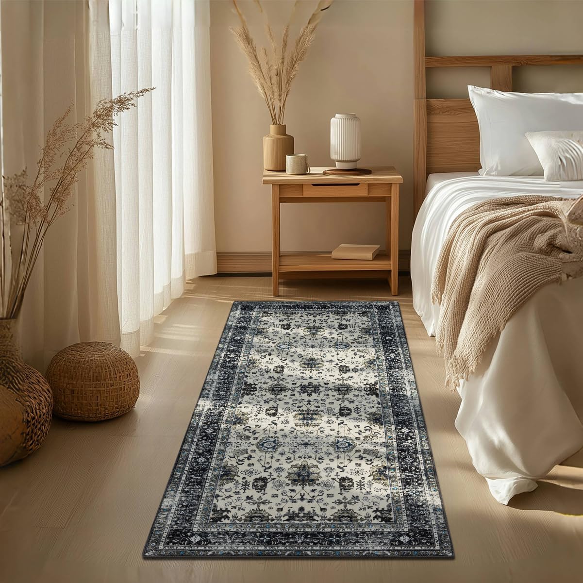 Area Rug Non Slip Machine Washable Ultra Soft Living Room/Bedroom/Kitchen/Outdoor/Classroom Dark Gray, 8'×10'