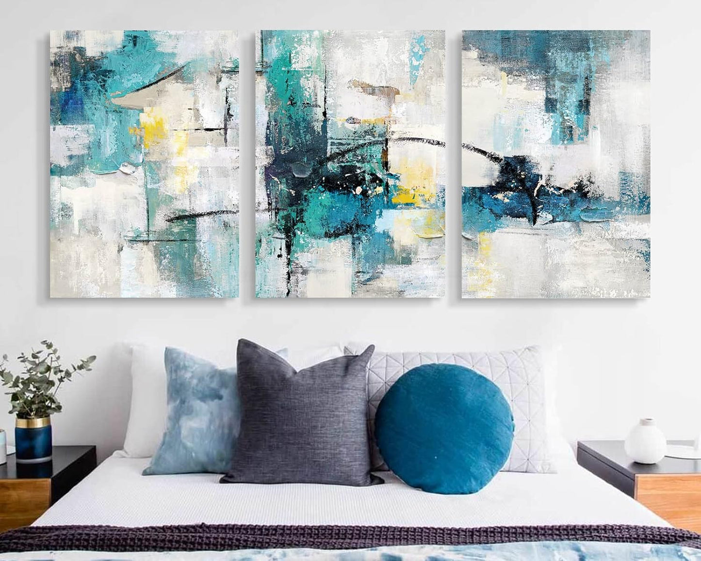 GIFTTWART Oversized Abstract Wall Art – Black White and Gold Canvas Painting with Textured Look for Living Room or Office Decoration