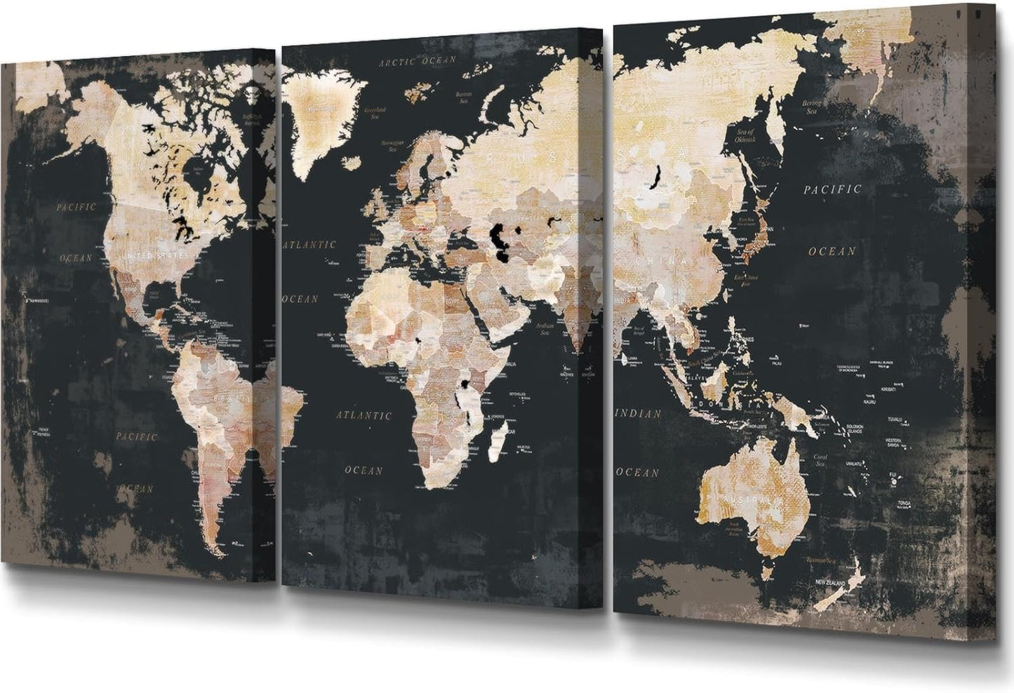 GIFTTWART Oversized Abstract Wall Art – Black White and Gold Canvas Painting with Textured Look for Living Room or Office Decoration