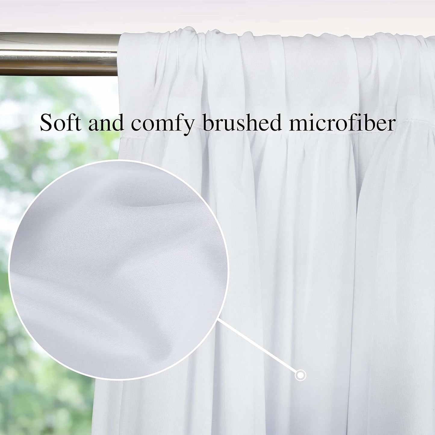 Thermal Insulated Blackout Window Curtains, 54" W x 84" L x 2 Panels, Boho Ruched Window Treatments with 3 Rows of Butterfly Flowers, Rustic Rod Pocket Drapes for Room, White (LQ-30)