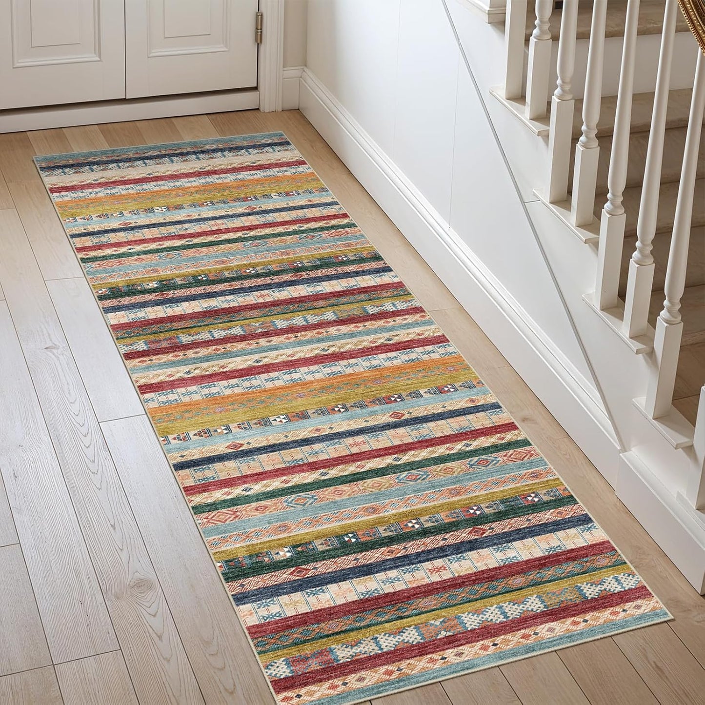 Washable Modern Area Rug: 10x14 Large Geometric Area Rugs for Living Room & Bedroom with Non-Slip Backing Modern Geometric Carpet for Living Room Brown Grey 10'x14'.