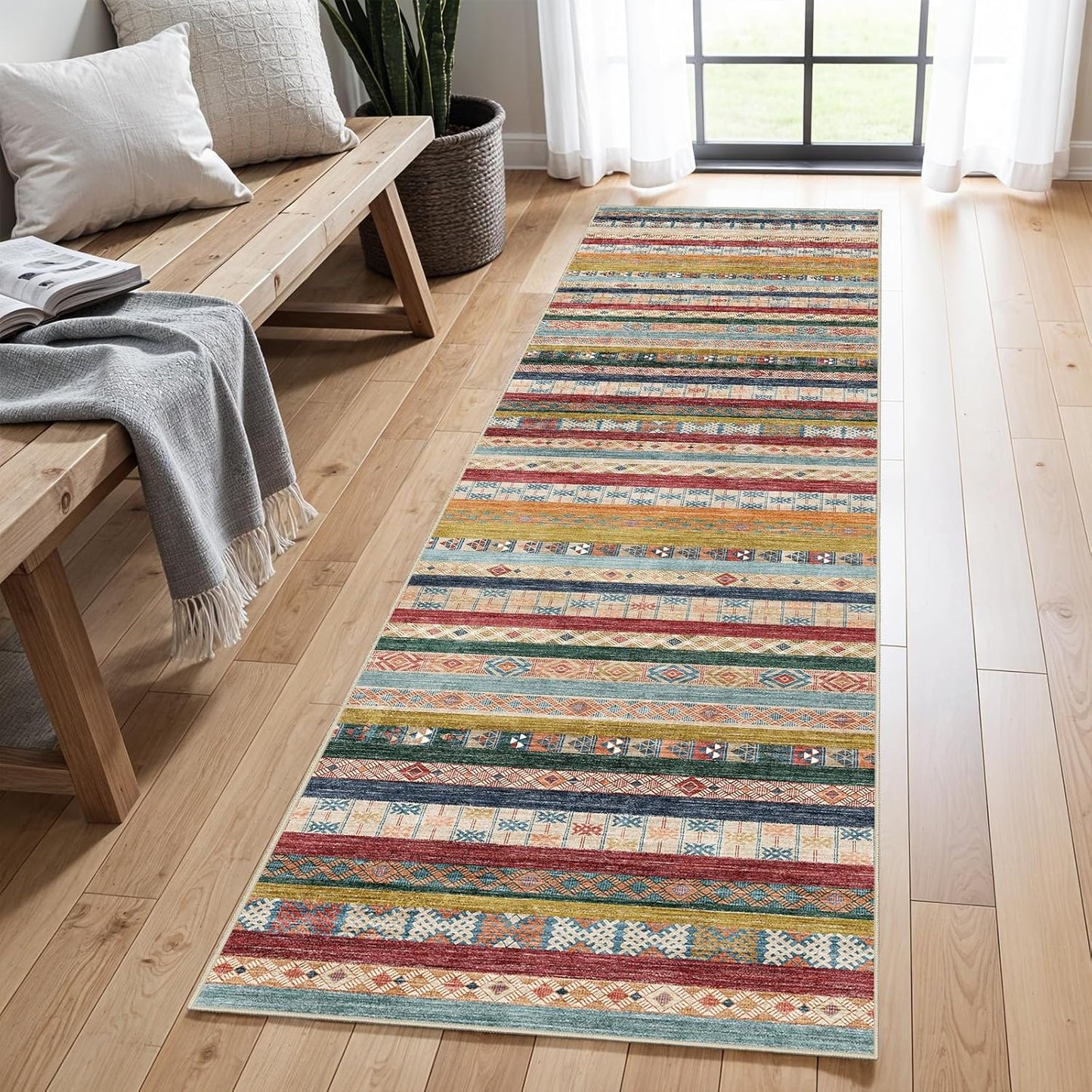 Washable Modern Area Rug: 10x14 Large Geometric Area Rugs for Living Room & Bedroom with Non-Slip Backing Modern Geometric Carpet for Living Room Brown Grey 10'x14'.