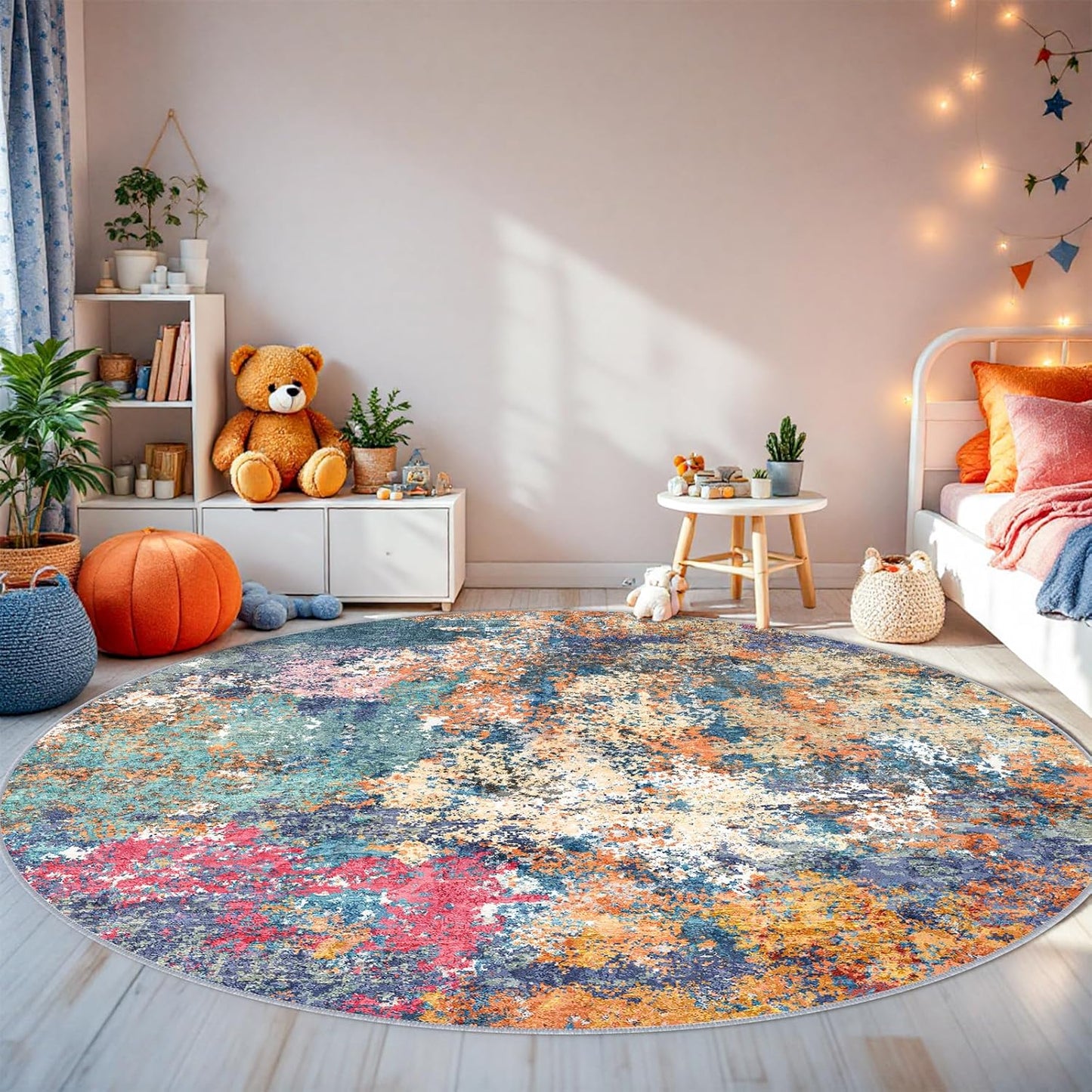 RUUGME Washable 10X14 Rug Abstract - Living Room Bedroom Large Area Rug Indoor Farmhouse Stain Resistant Carpet Non-Slip Machine Washable Distressed Soft Room Decor 10X14 Grey