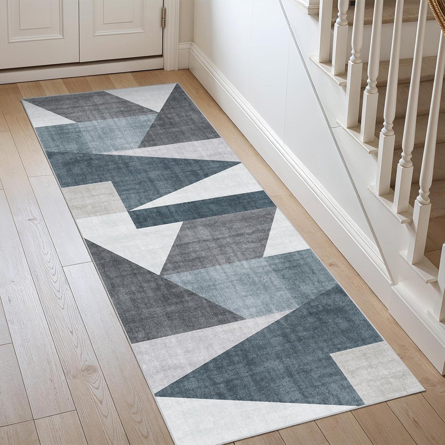 Washable Modern Area Rug: 10x14 Large Geometric Area Rugs for Living Room & Bedroom with Non-Slip Backing Modern Geometric Carpet for Living Room Brown Grey 10'x14'.