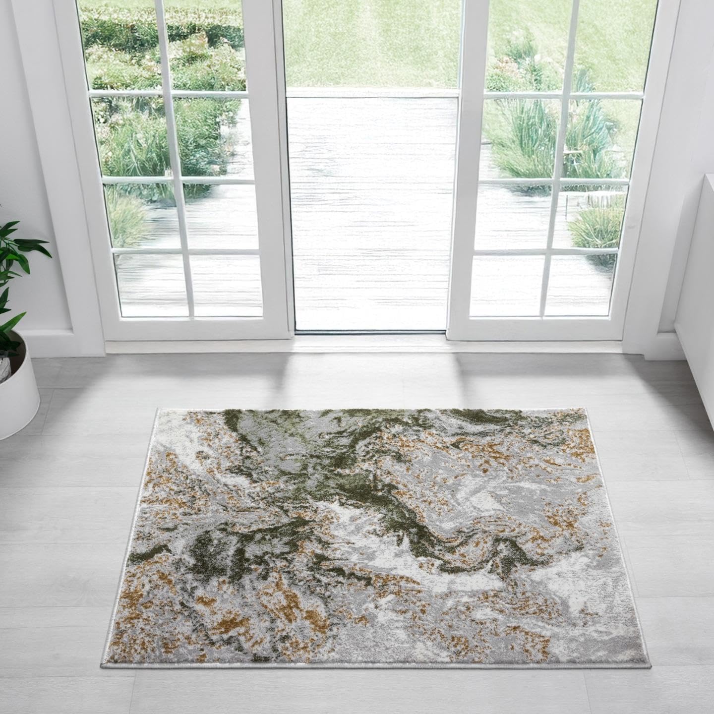 LUXE WEAVERS Marble Swirl Abstract Area Rug, Gray 5x7