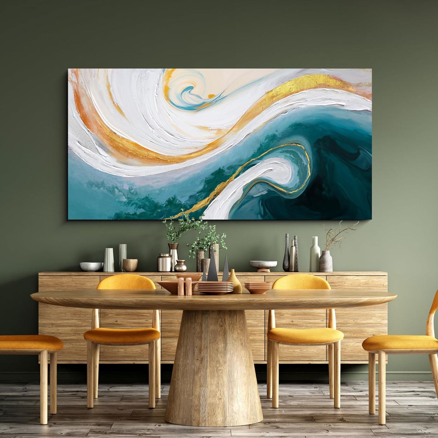 XLSJERST Extra Large Blue Abstract Canvas Wall Art - Modern Art Wall Decor Wall Pictures for Living Room Bedroom Office Gray and White Paintings Artwork for Wall