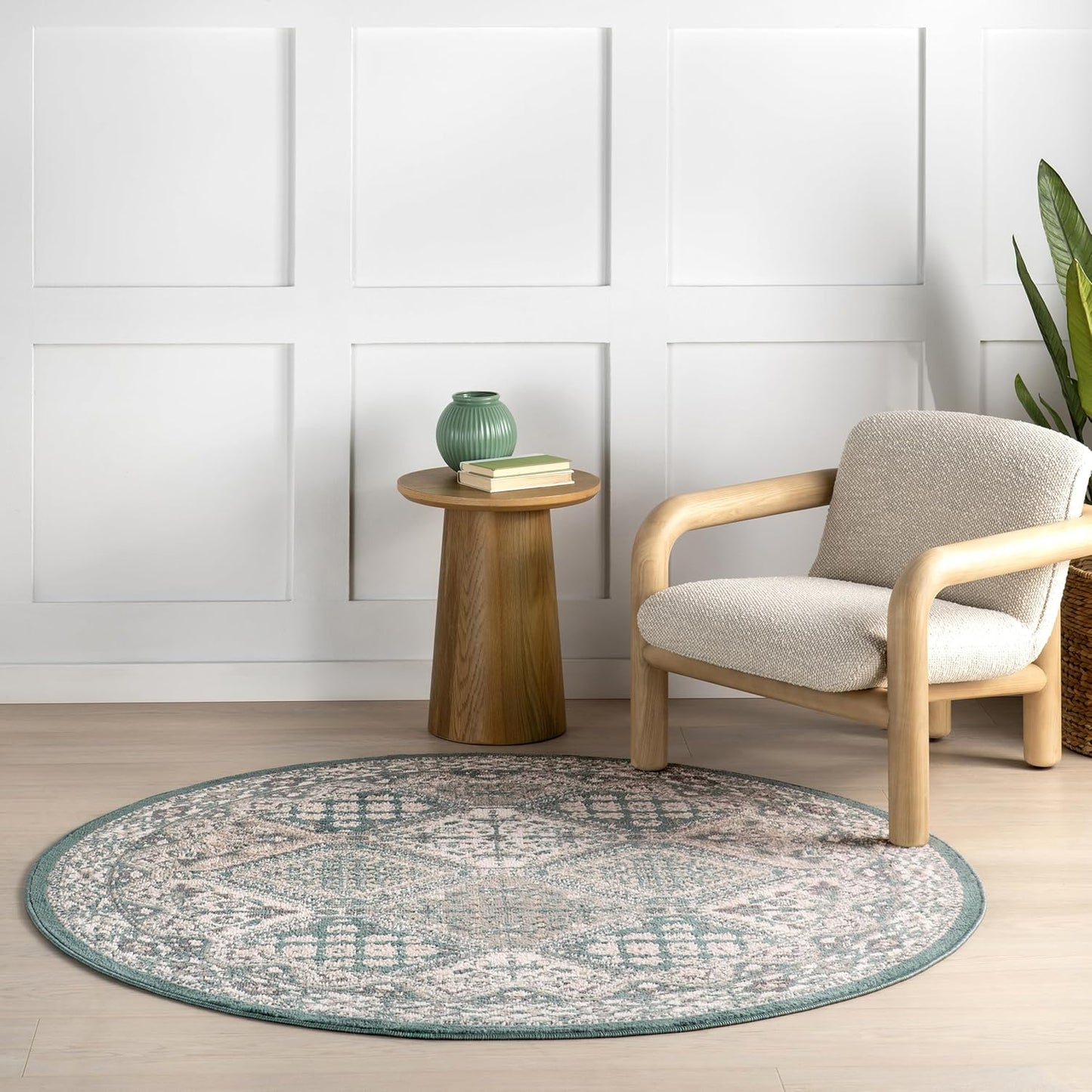 nuLOOM 9x12 Becca Traditional Tiled Area Rug, Beige, Faded Transitional Design, Stain Resistant, For Bedroom, Dining Room, Living Room, Hallway, Office, Kitchen, Entryway