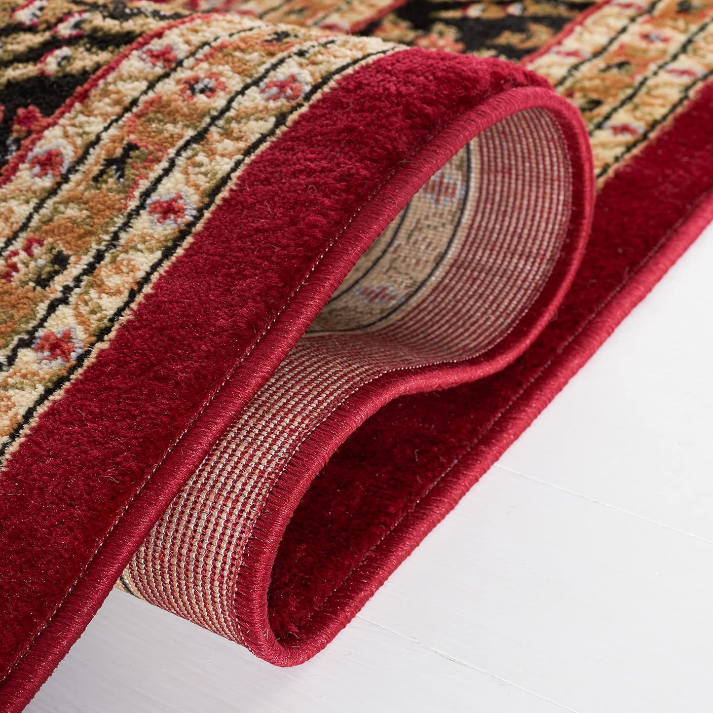 SAFAVIEH Lyndhurst Collection Area Rug - 9' x 12', Red & Black, Traditional Oriental Design, Non-Shedding & Easy Care, Ideal for High Traffic Areas in Living Room, Bedroom (LNH331B)