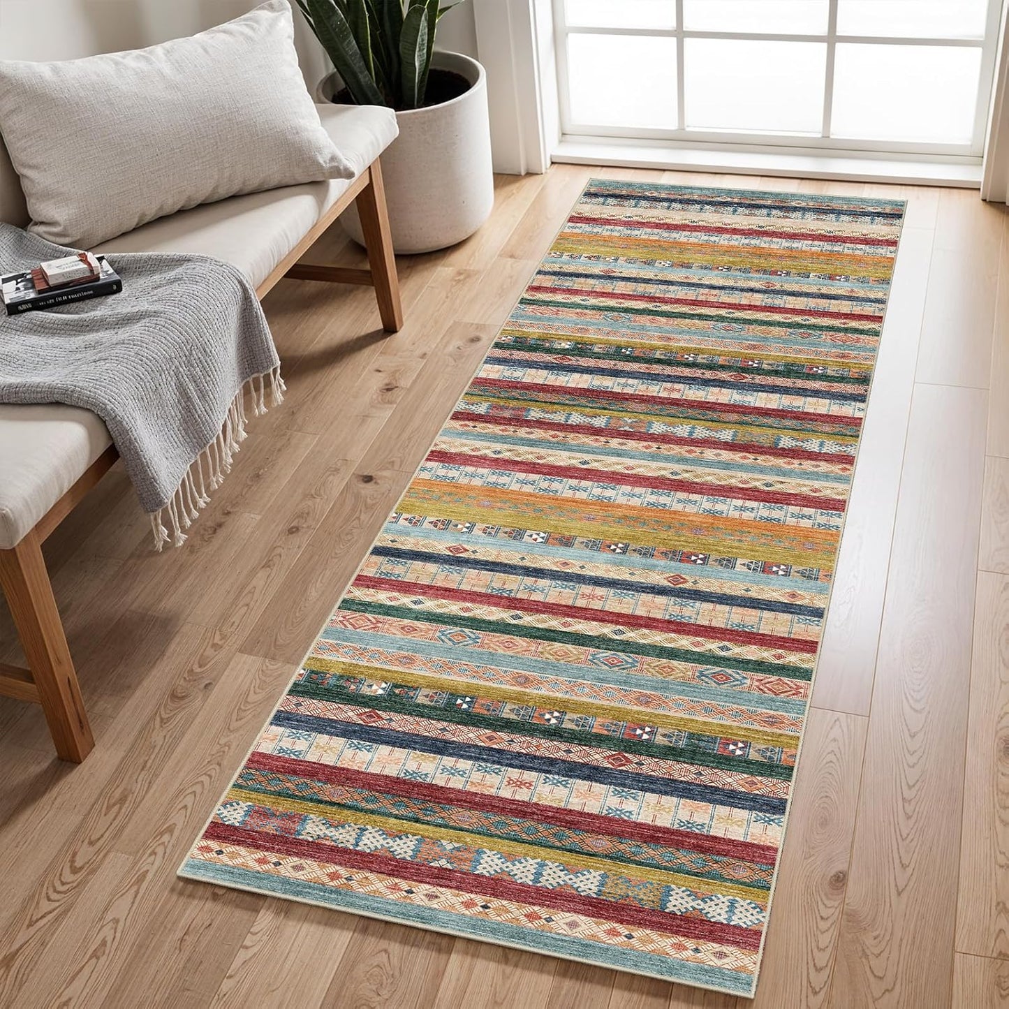 Washable Modern Area Rug: 10x14 Large Geometric Area Rugs for Living Room & Bedroom with Non-Slip Backing Modern Geometric Carpet for Living Room Brown Grey 10'x14'.