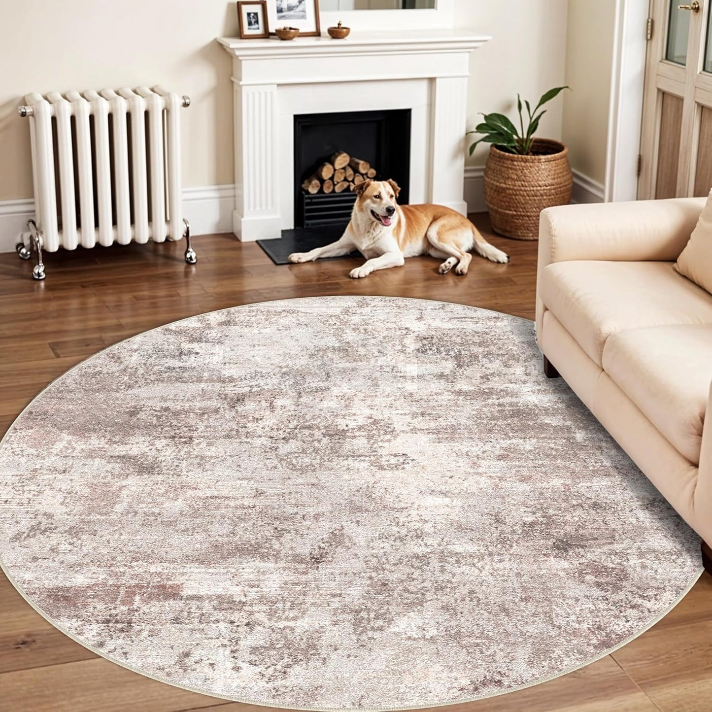 RUUGME Washable 10X14 Rug Abstract - Living Room Bedroom Large Area Rug Indoor Farmhouse Stain Resistant Carpet Non-Slip Machine Washable Distressed Soft Room Decor 10X14 Grey