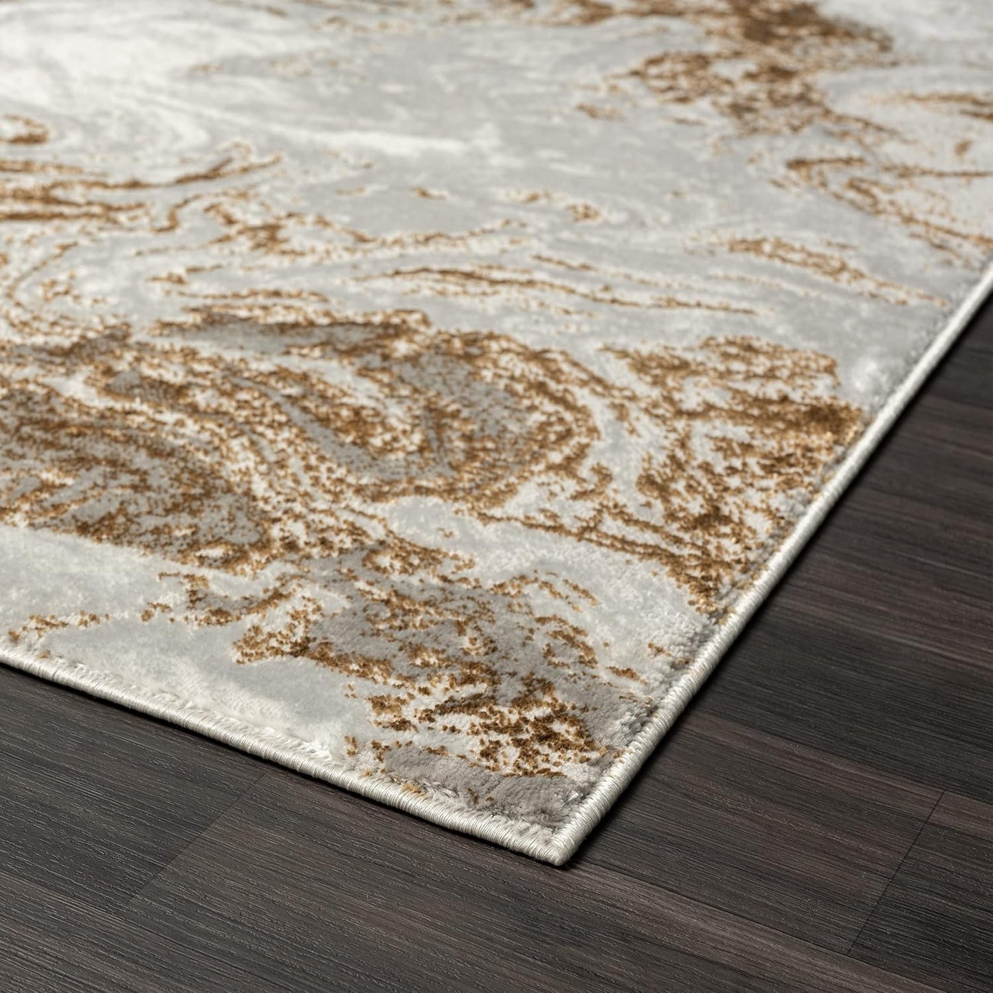 LUXE WEAVERS Marble Swirl Abstract Area Rug, Gray 5x7