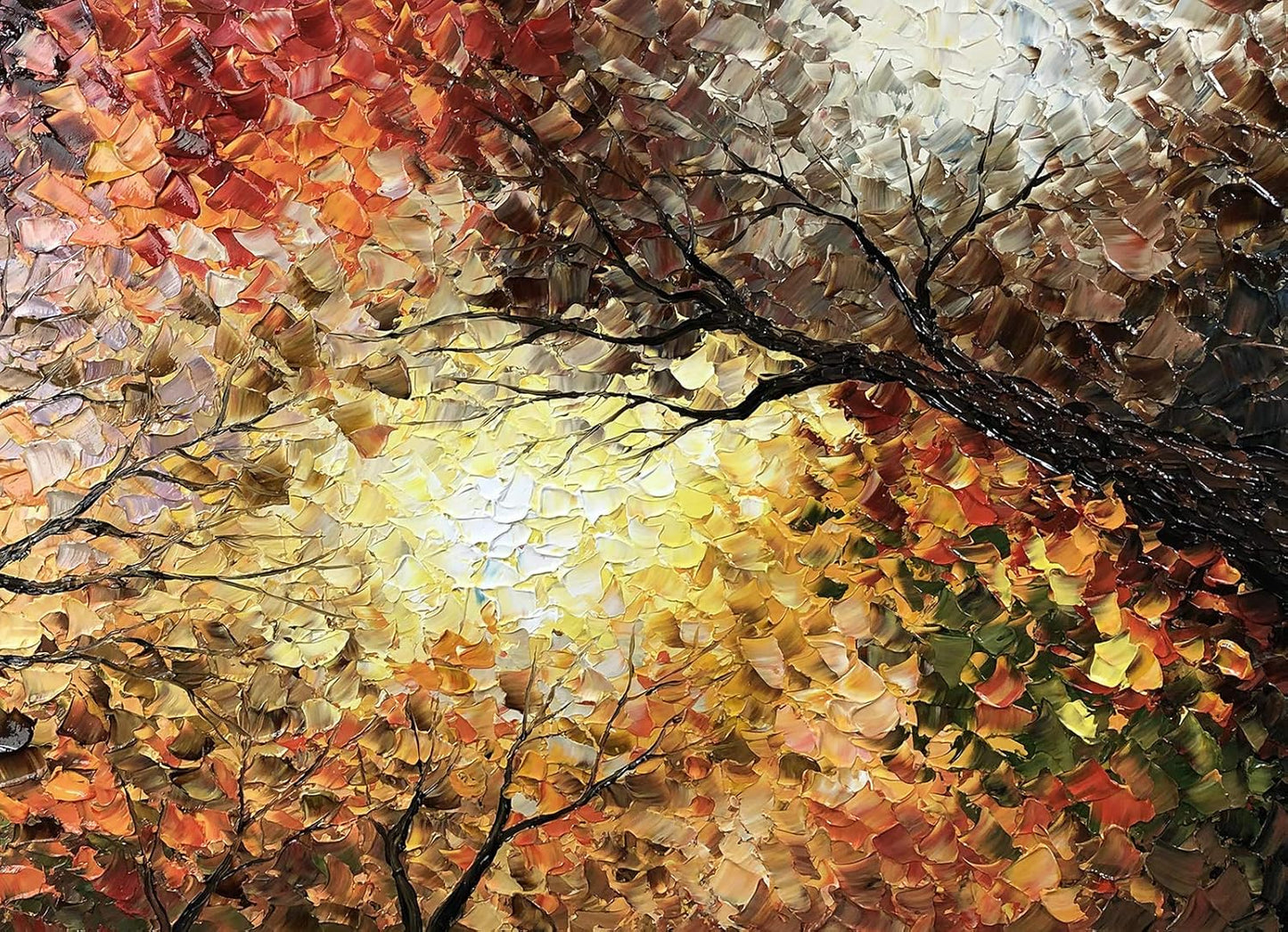 Tiancheng Art,30x60 Inch Modern Hand-Painted Tree Art Oil Painting Acrylic Abstract Wooden Frame Canvas Wall Art for Living Room Bedroom Office Hanging Residence Decorations