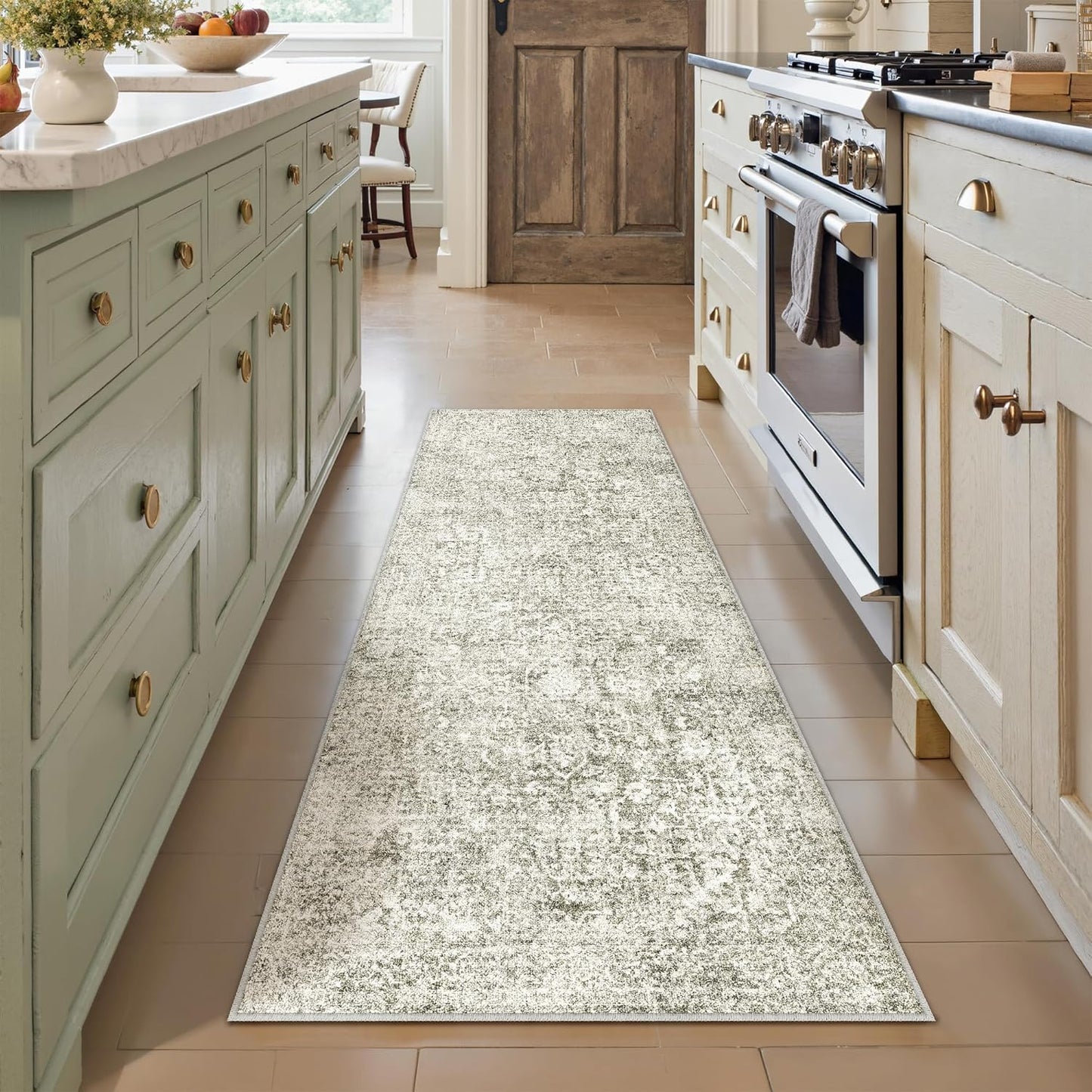 Washable Brown Area Rug 8x10 Modern Abstract Living Room Large Carpet Bedroom Neutral Soft Throw Rug Low Pile Non Slip Indoor Contemporary Floor Cover for Dining Room Office