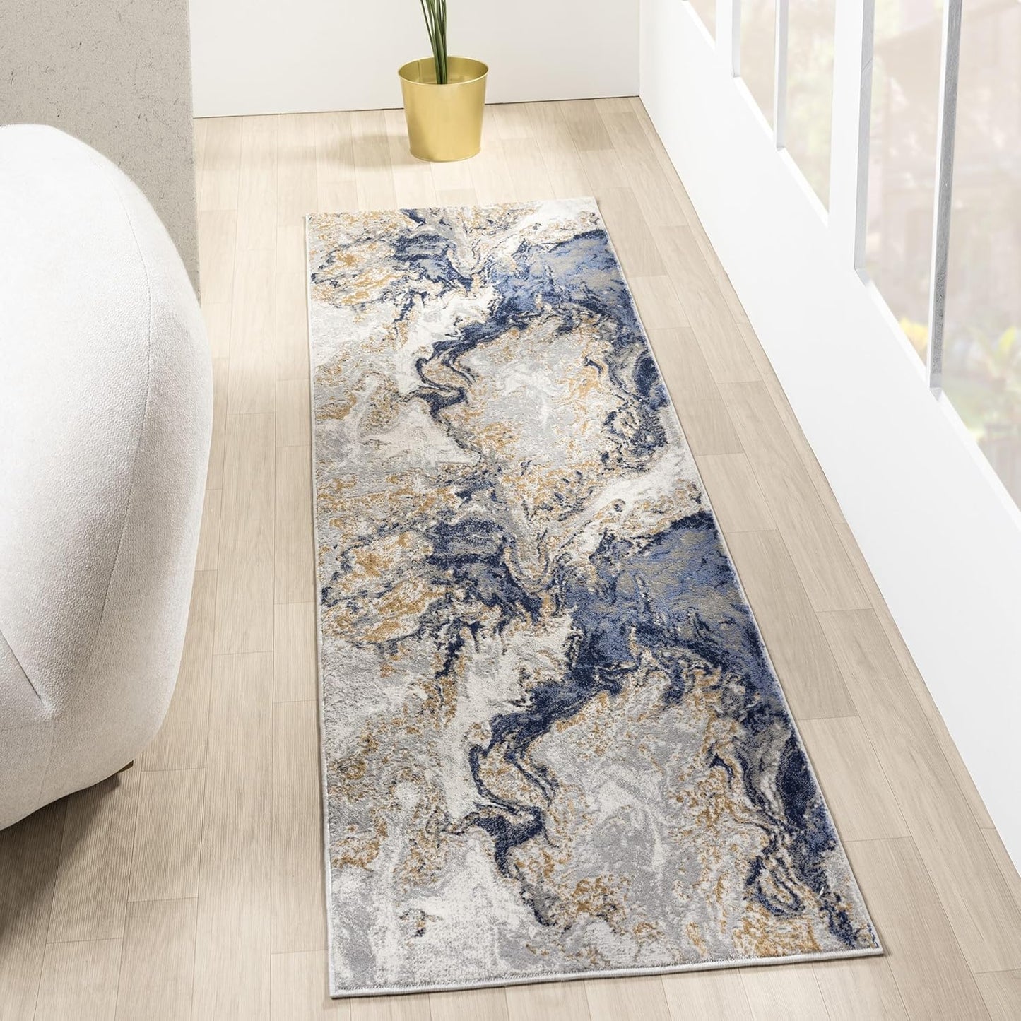 LUXE WEAVERS Marble Swirl Abstract Area Rug, Gray 5x7