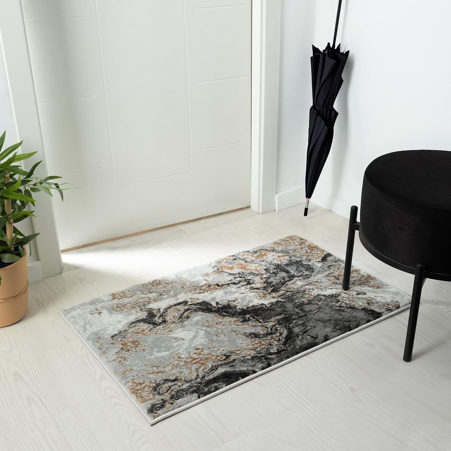 LUXE WEAVERS Marble Swirl Abstract Area Rug, Gray 5x7