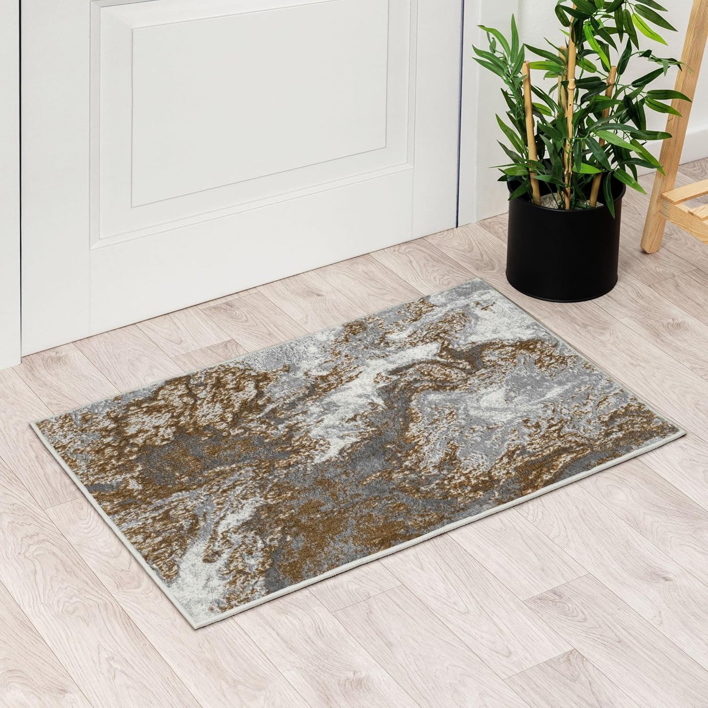 LUXE WEAVERS Marble Swirl Abstract Area Rug, Gray 5x7